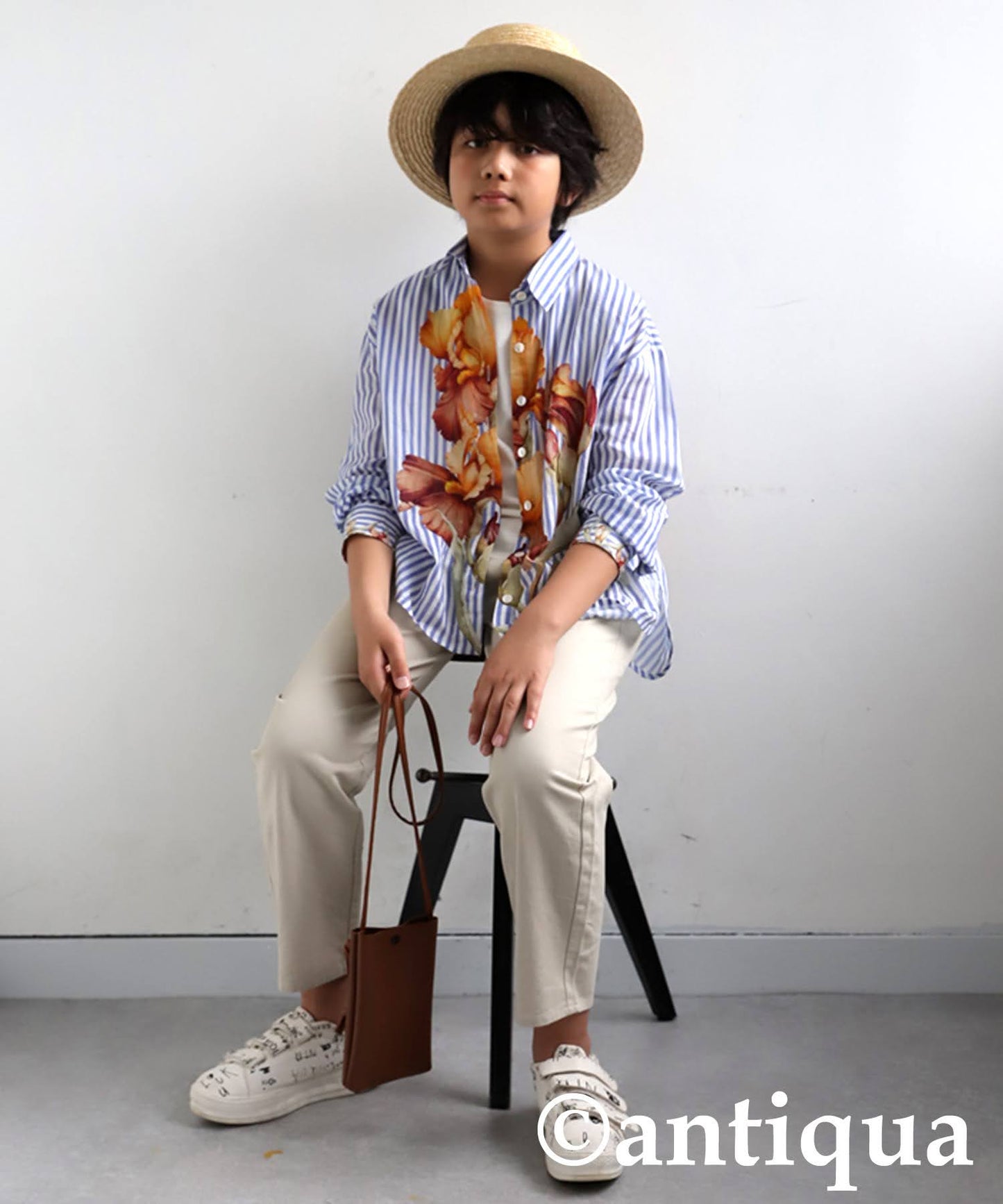 Junior Floral Striped Shirt