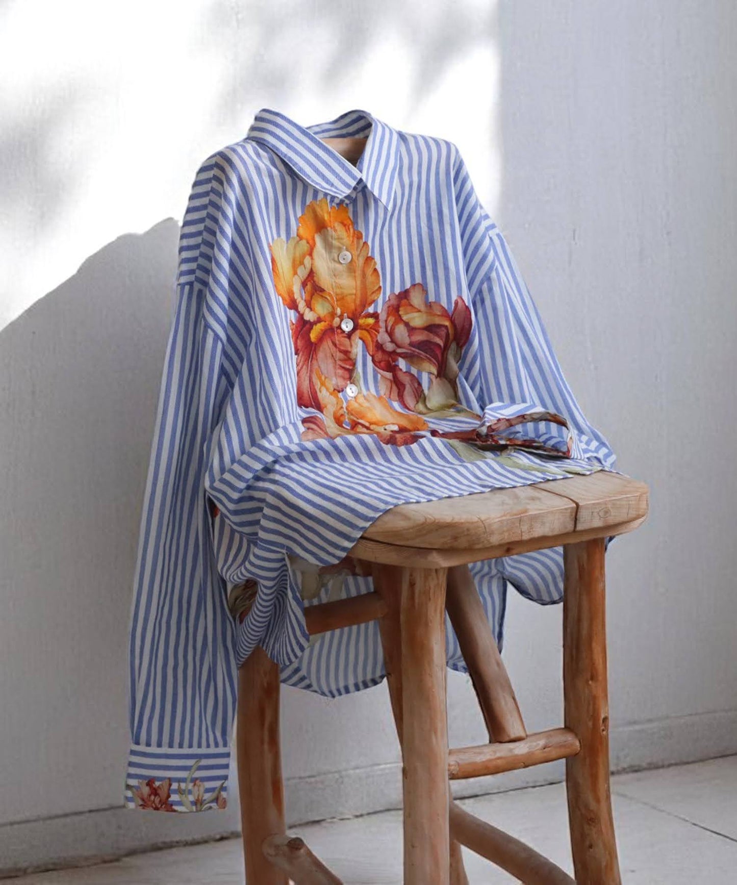 Junior Floral Striped Shirt