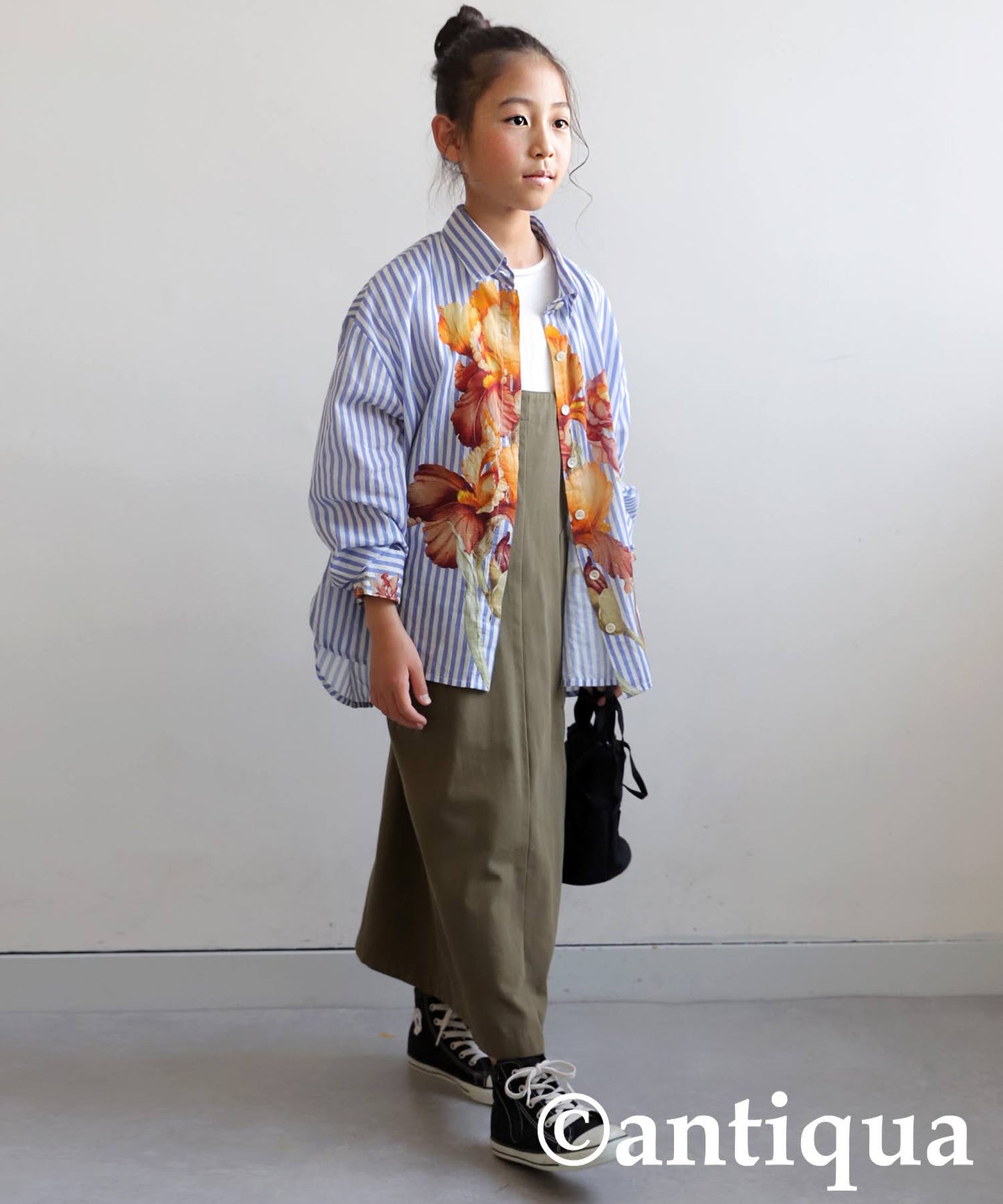 Junior Floral Striped Shirt