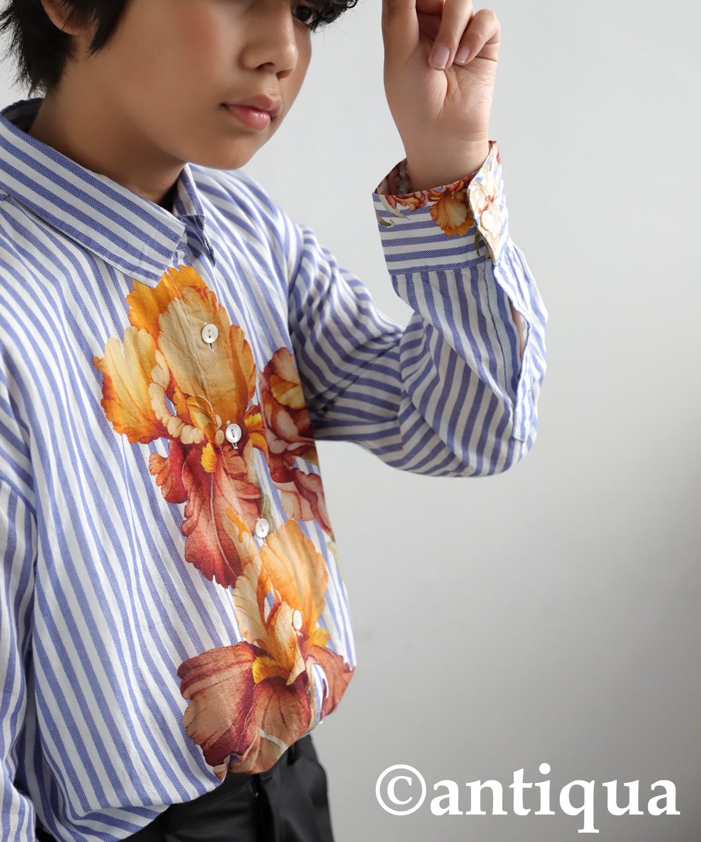 Junior Floral Striped Shirt