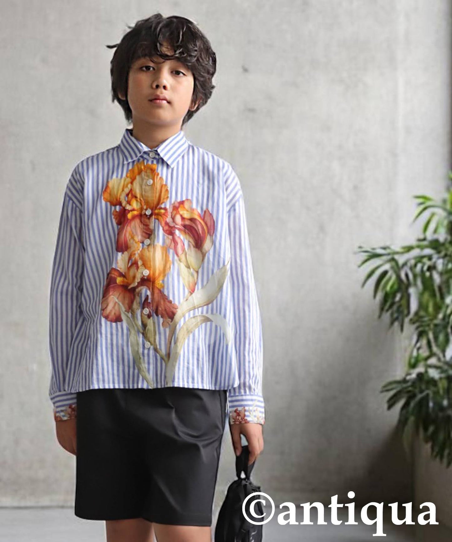 Junior Floral Striped Shirt