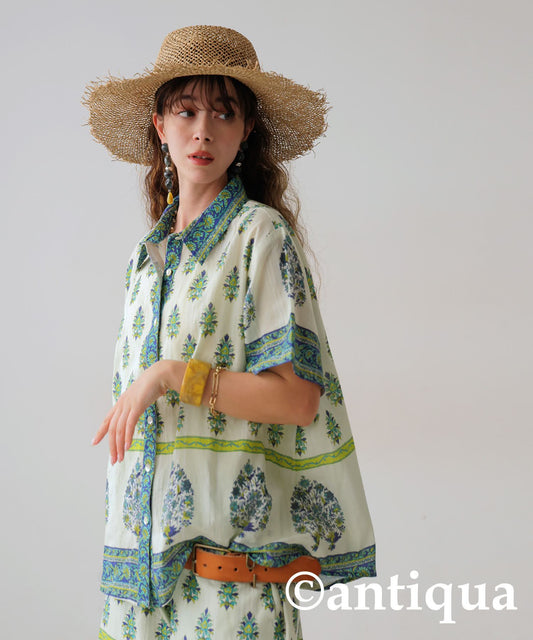 Ladies Botanical Print Shirt