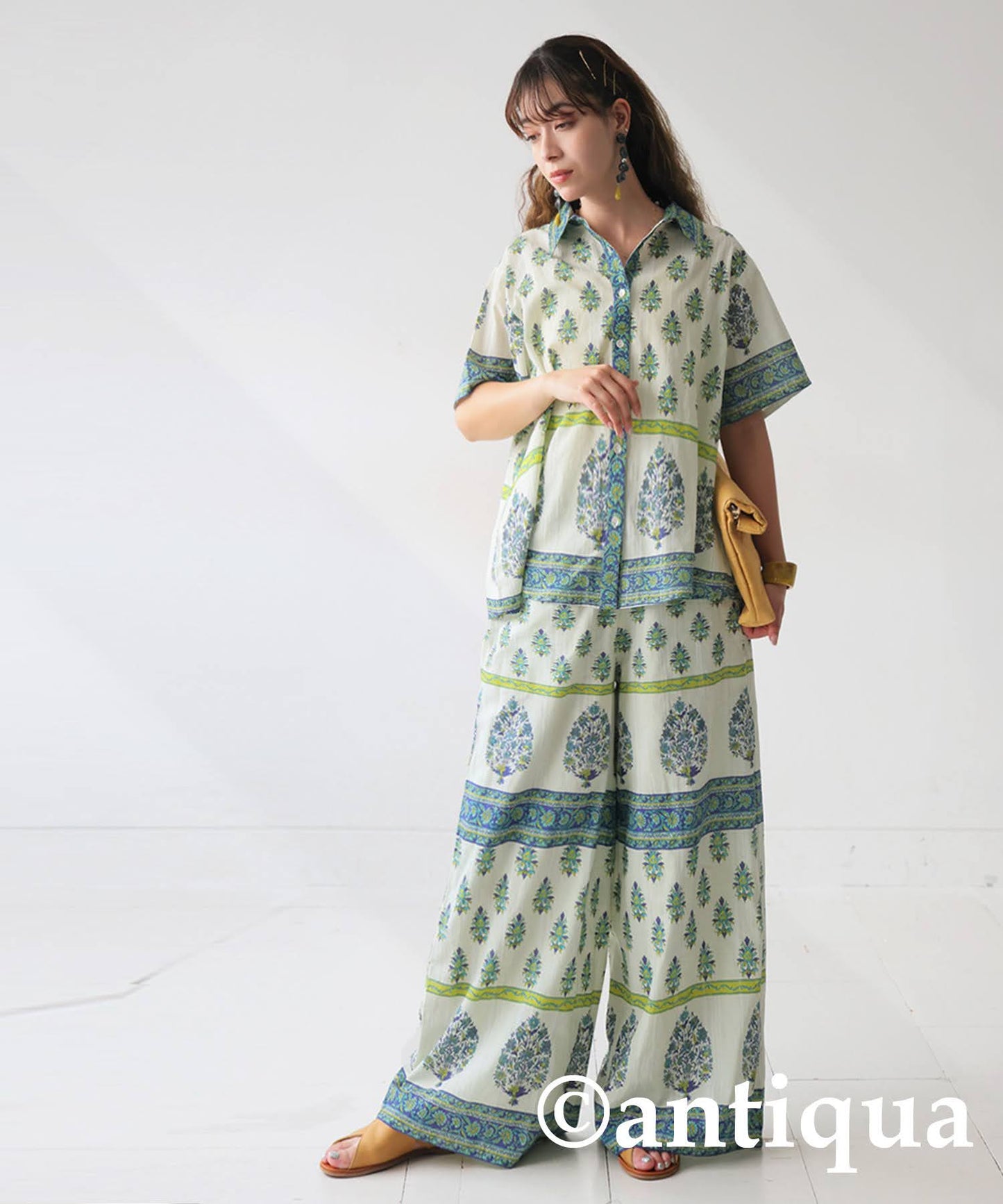 Ladies Botanical Pattern Indian Cotton Pants