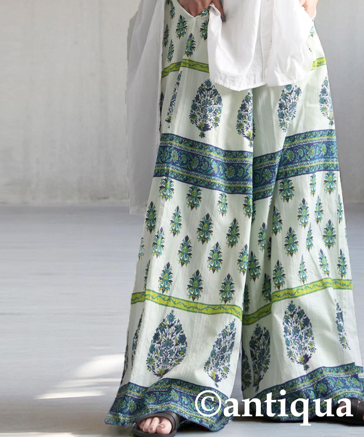 Ladies Botanical Pattern Indian Cotton Pants
