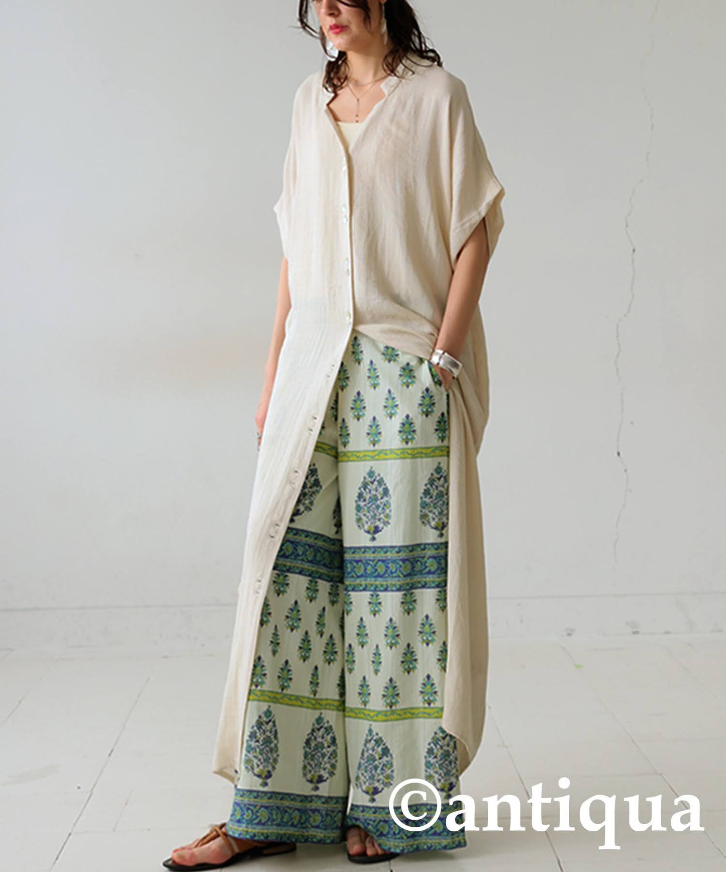 Ladies Botanical Pattern Indian Cotton Pants