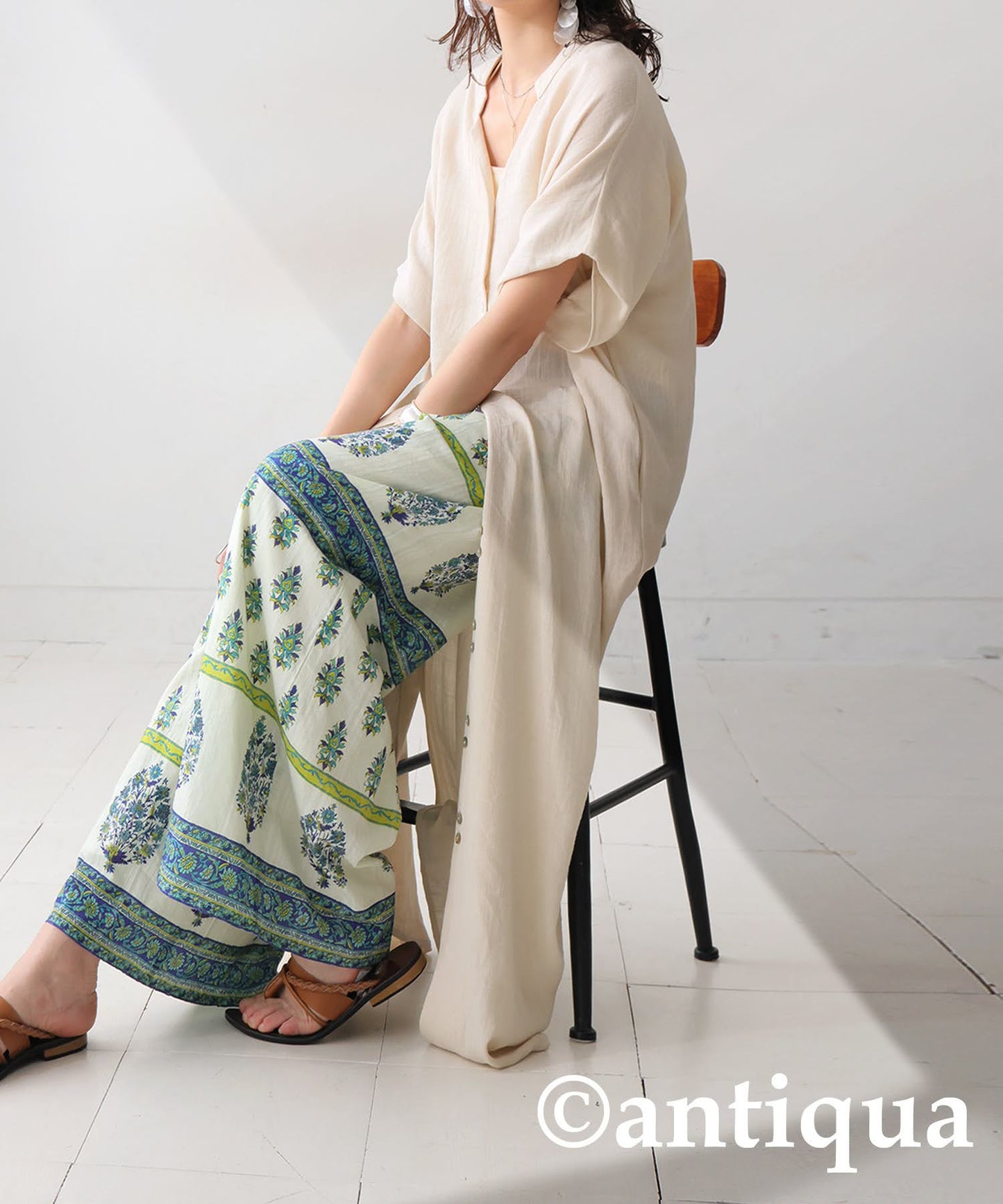 Ladies Botanical Pattern Indian Cotton Pants