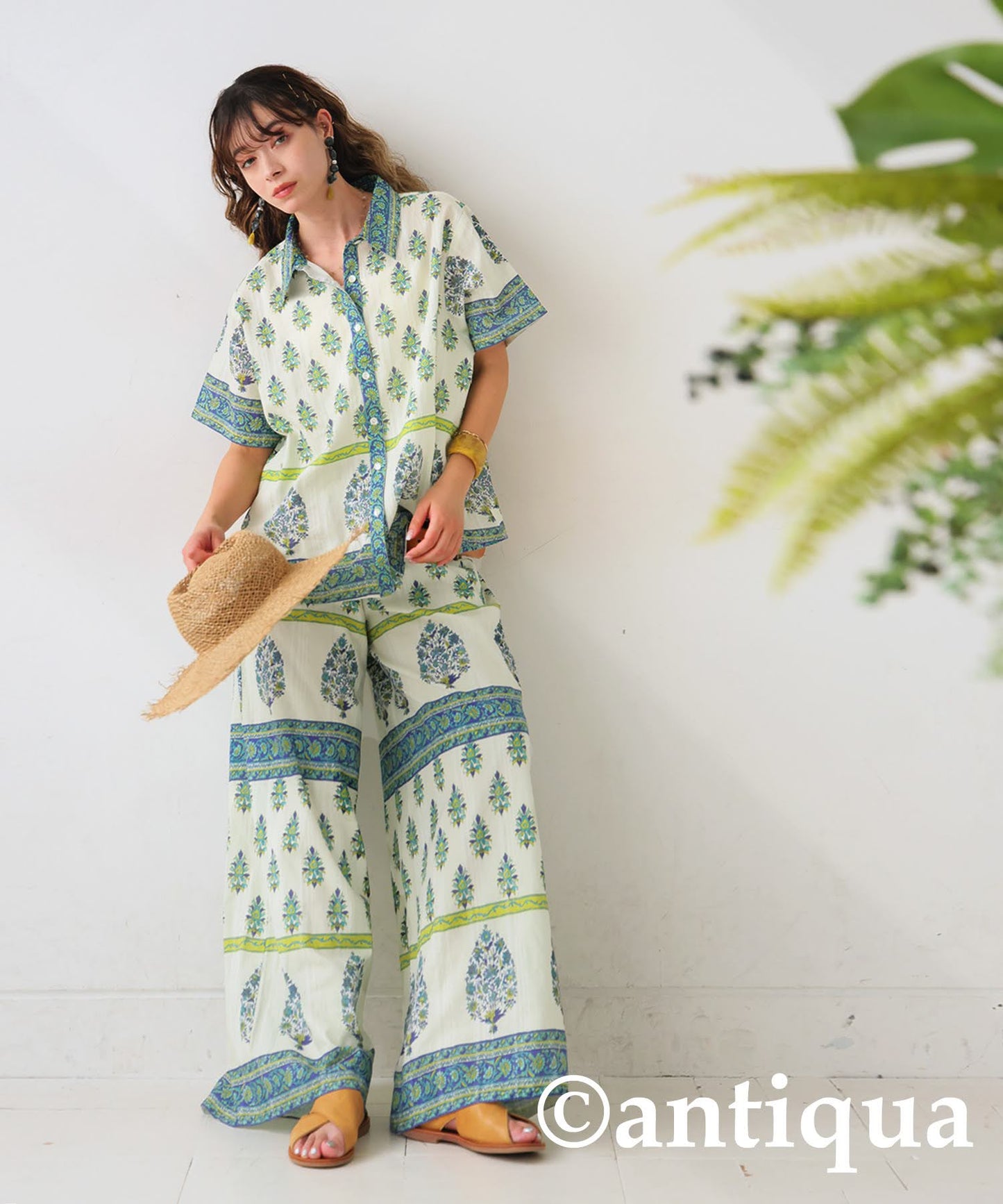 Ladies Botanical Pattern Indian Cotton Pants