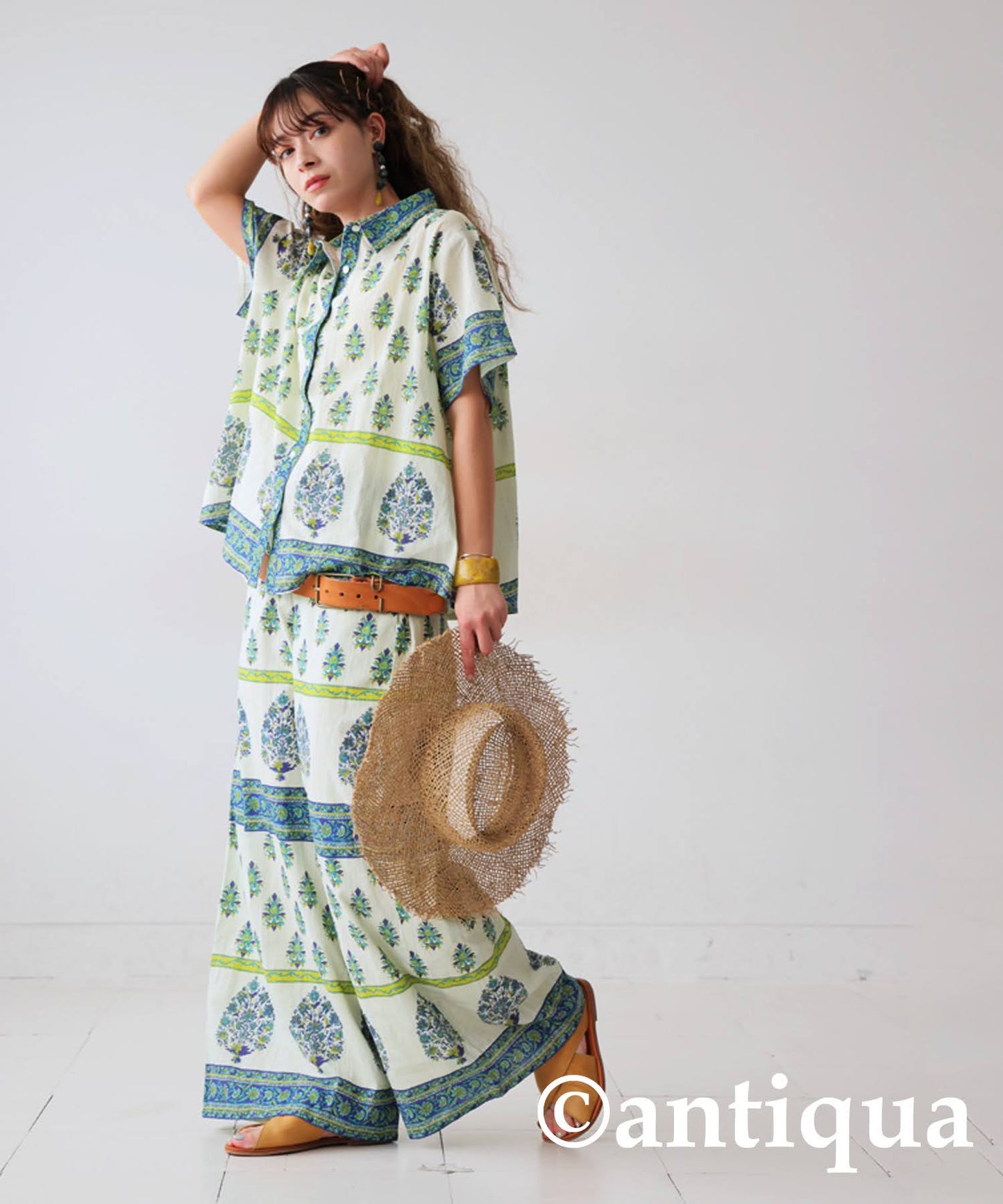 Ladies Botanical Pattern Indian Cotton Pants