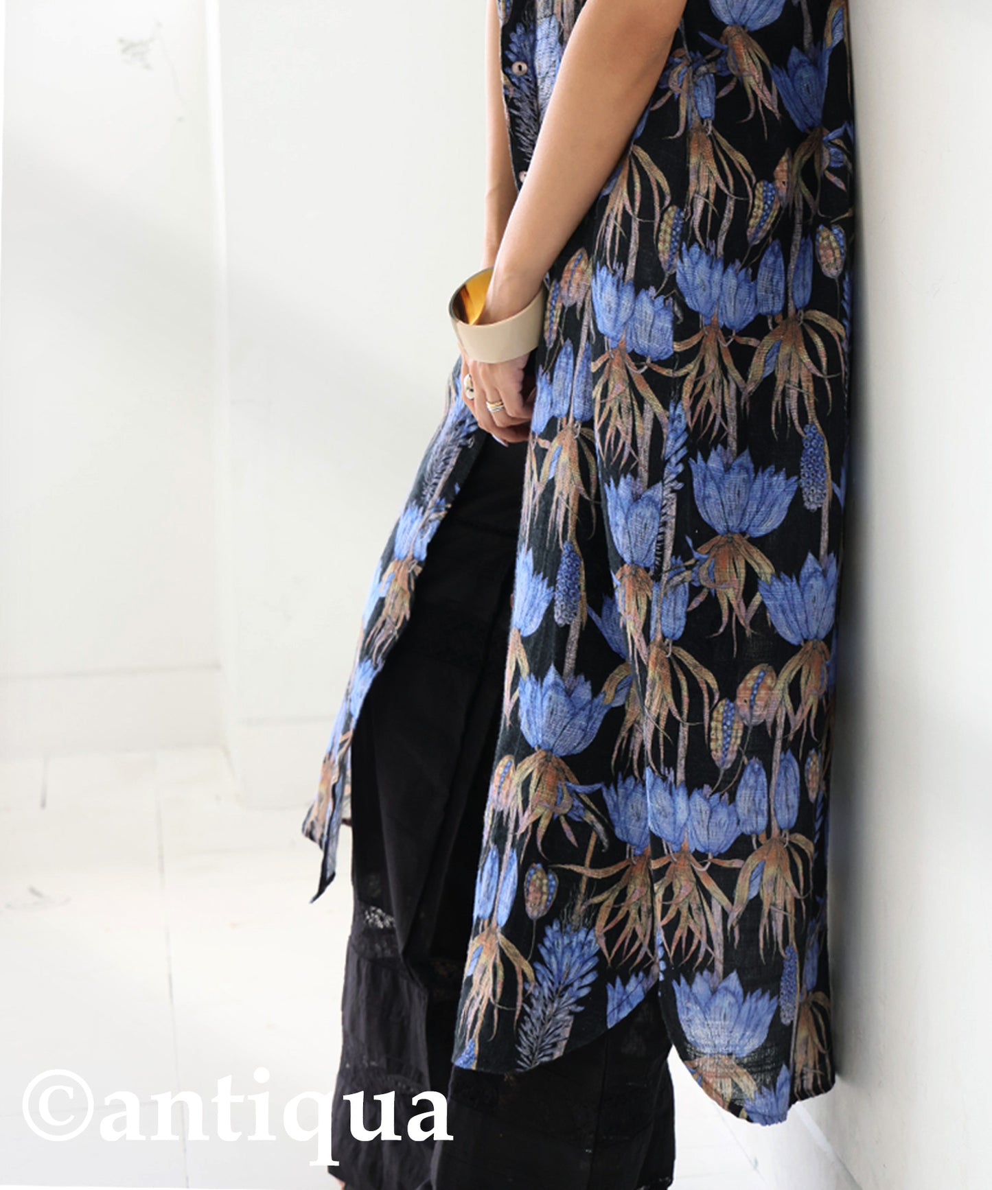 Ladies Floral Print Shirt Dress