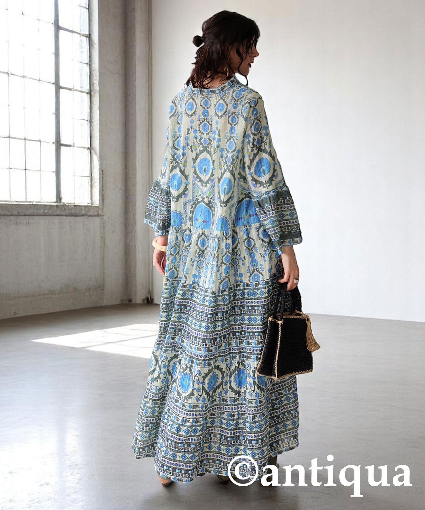 Ladies Oriental Print Dress