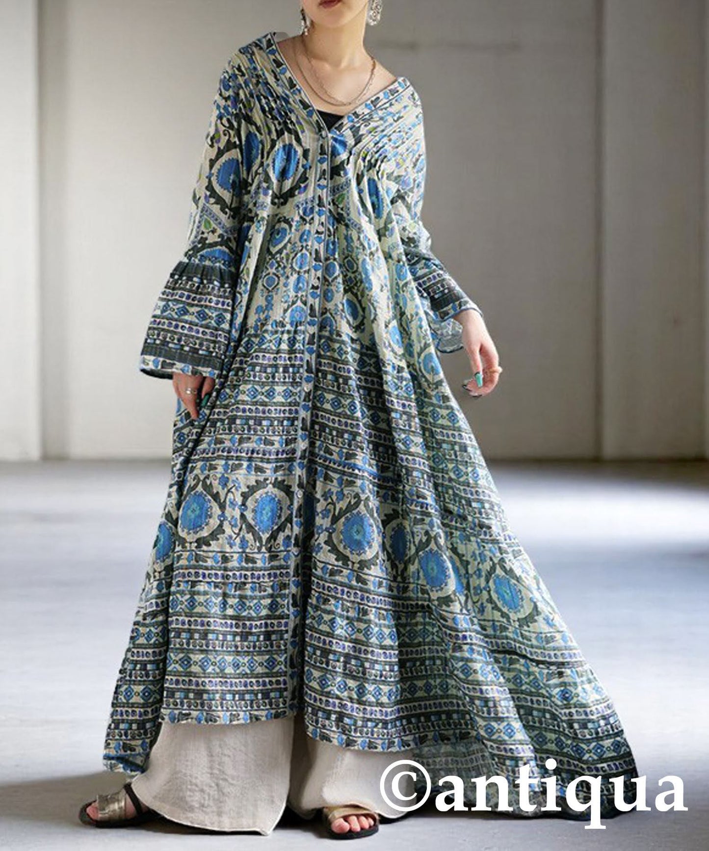 Ladies Oriental Print Dress