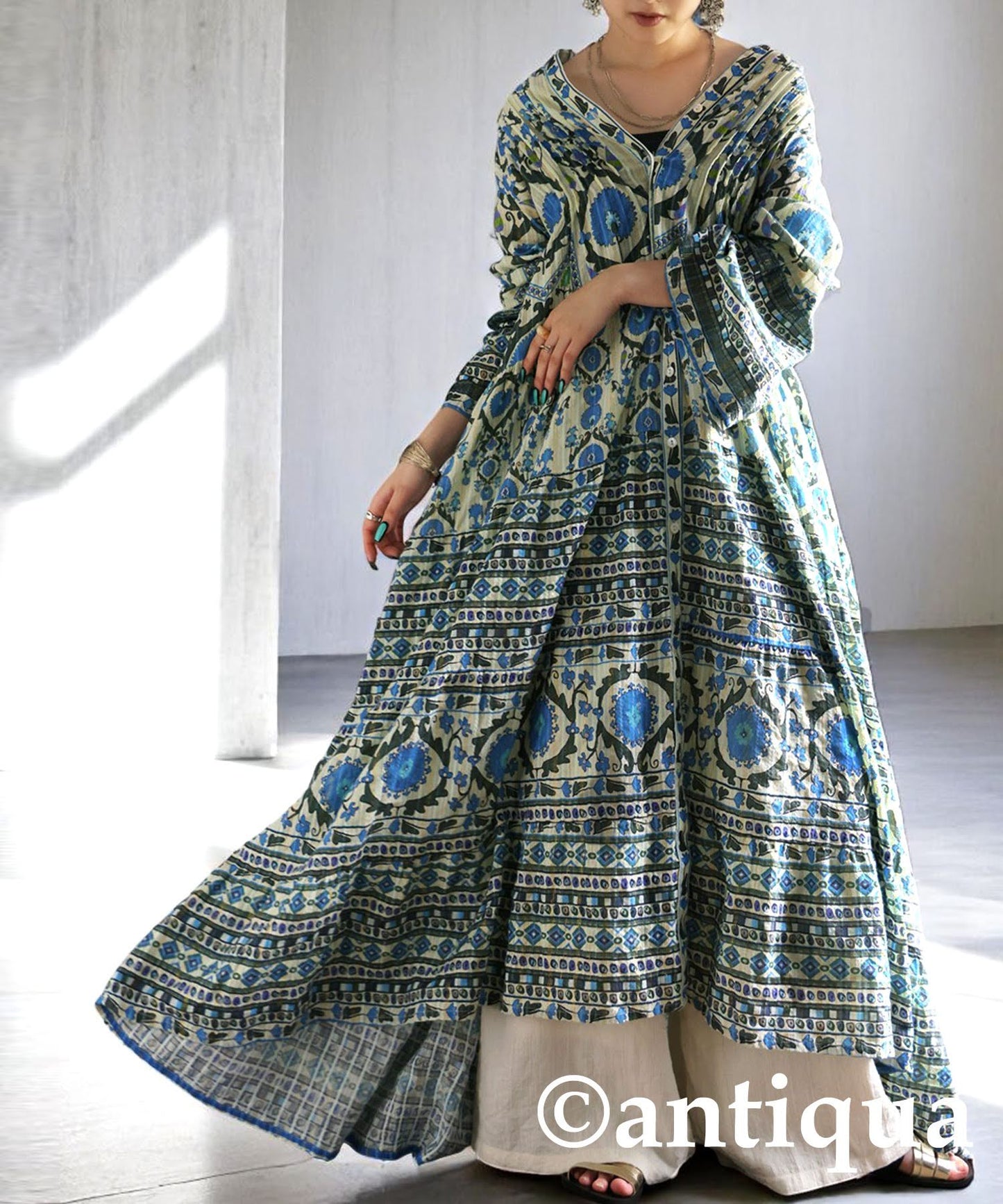 Ladies Oriental Print Dress
