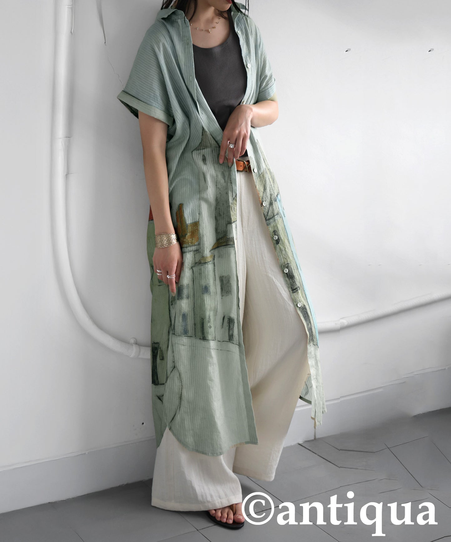 Ladies Art Print Shirt Dress