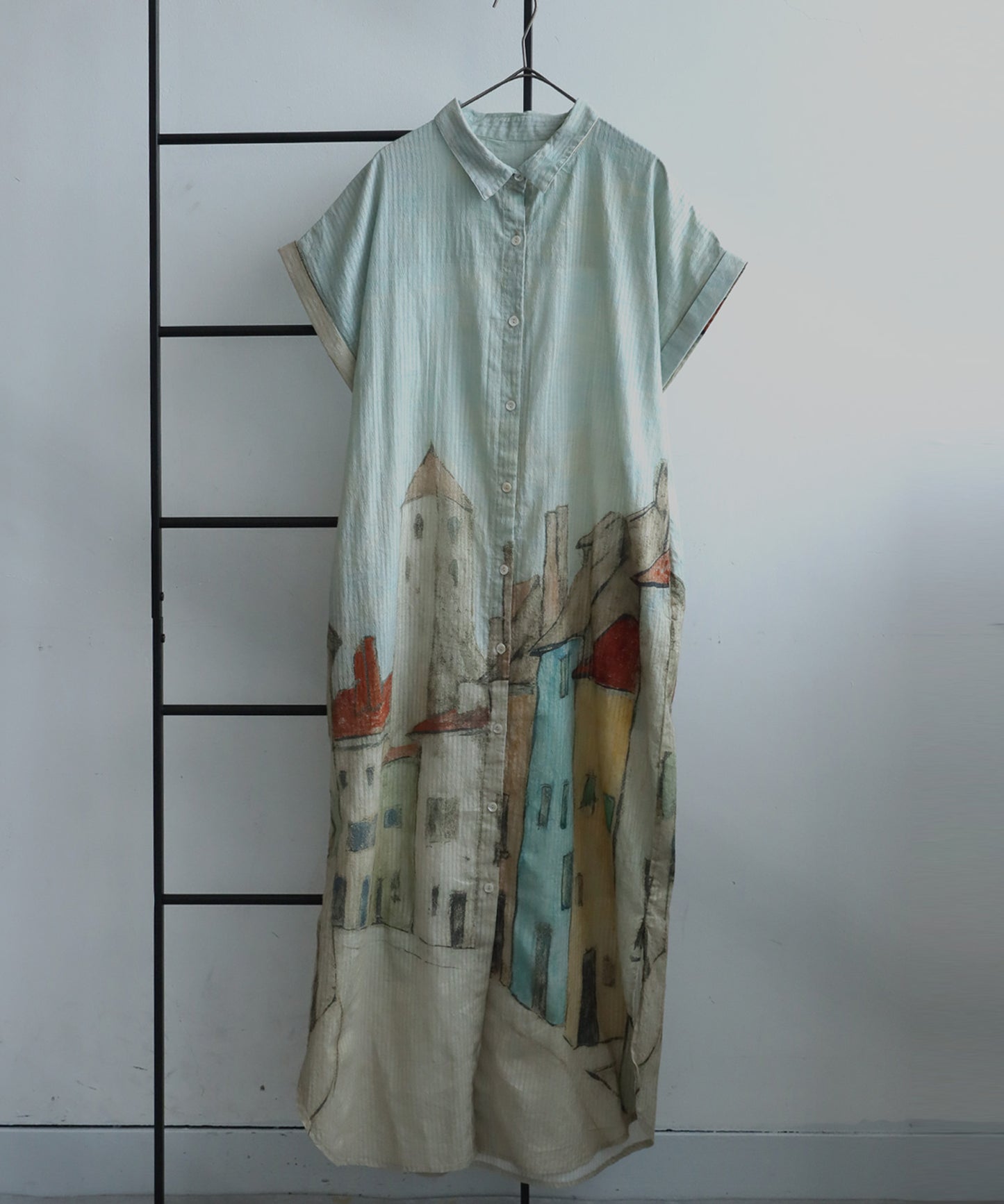 Ladies Art Print Shirt Dress