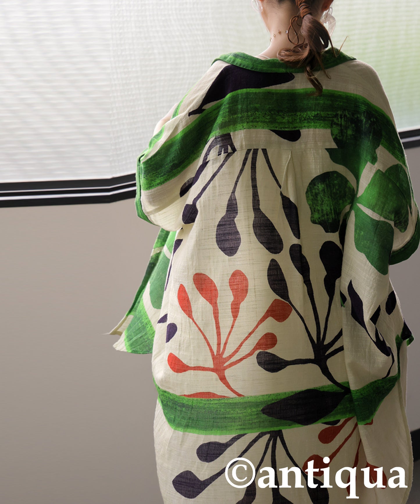 Ladies Botanical Cotton Shirt Jacket