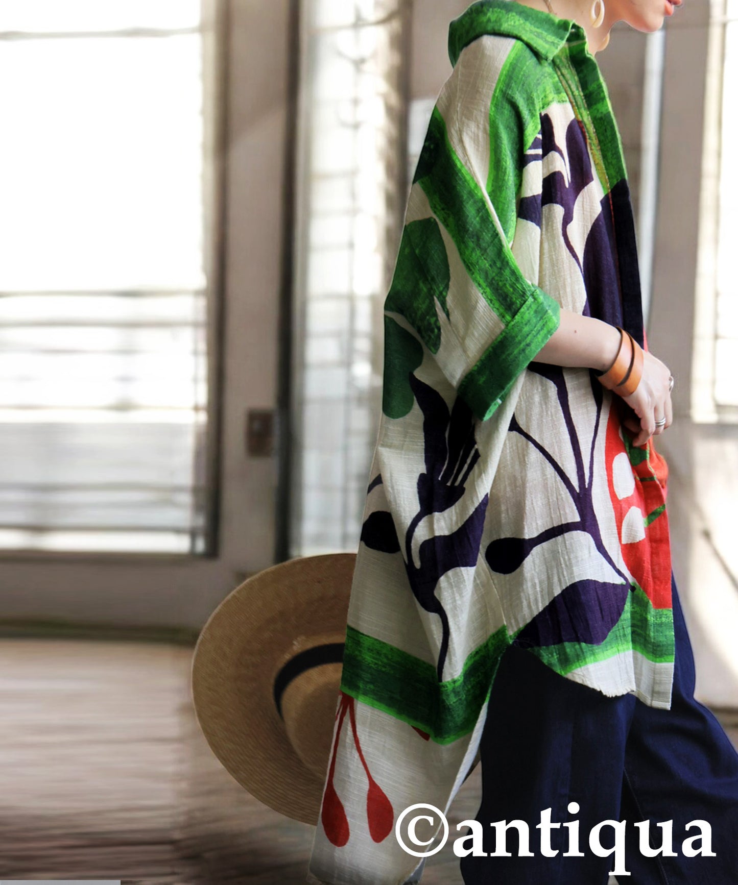 Ladies Botanical Cotton Shirt Jacket