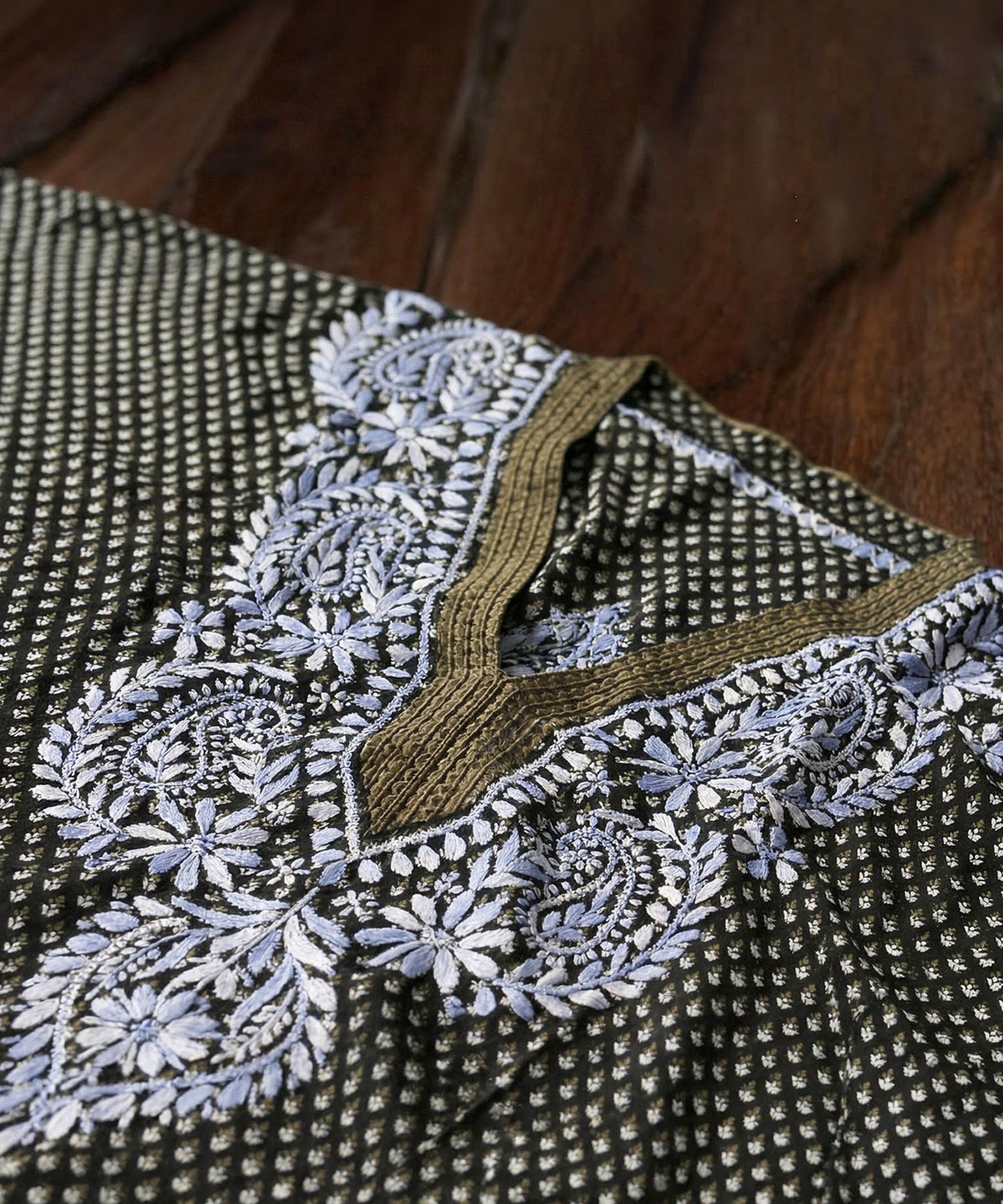 Ethnic Print Embroidered Caftan Dress Ladies