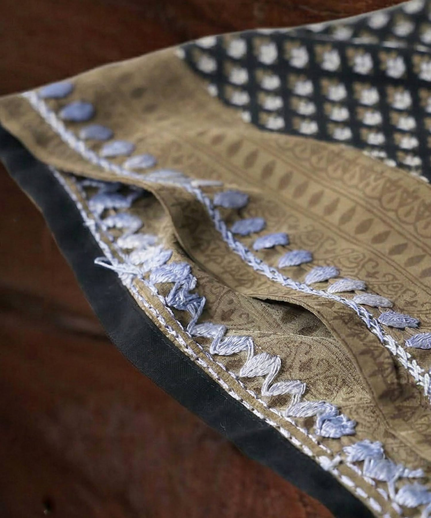 Ethnic Print Embroidered Caftan Dress Ladies