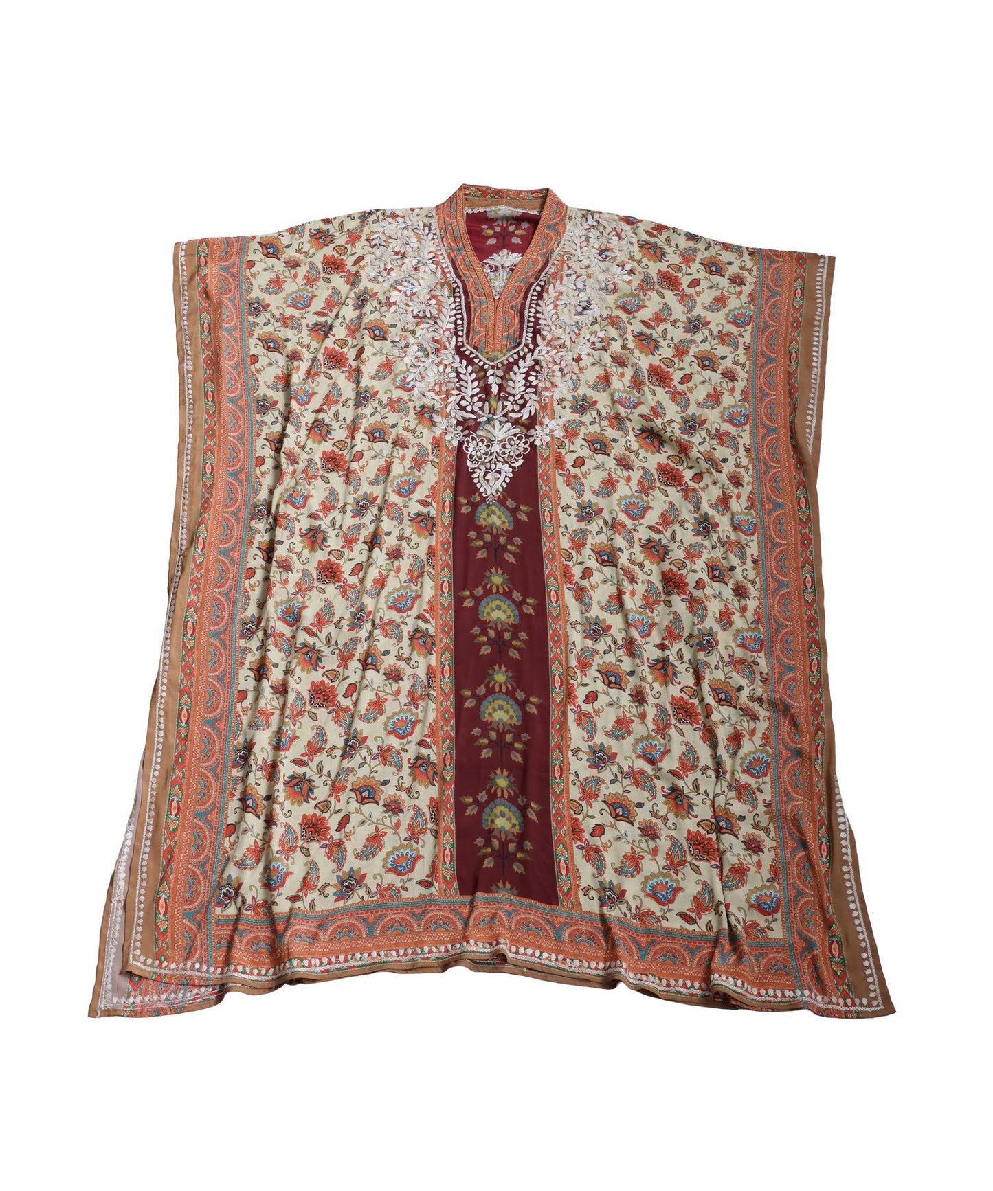 Ethnic Pattern Embroidered Kaftan Dress Ladies