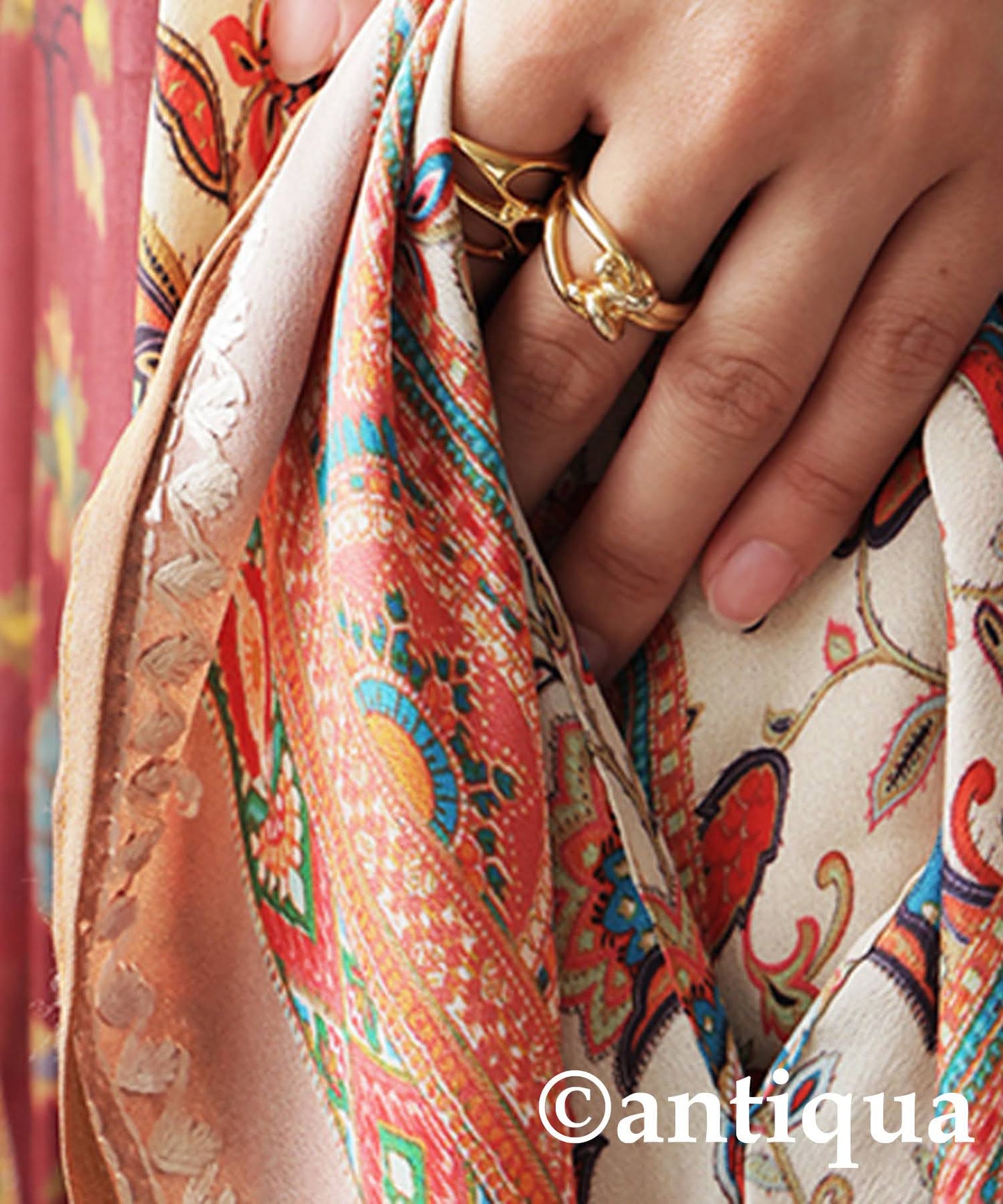 Ethnic Pattern Embroidered Kaftan Dress Ladies