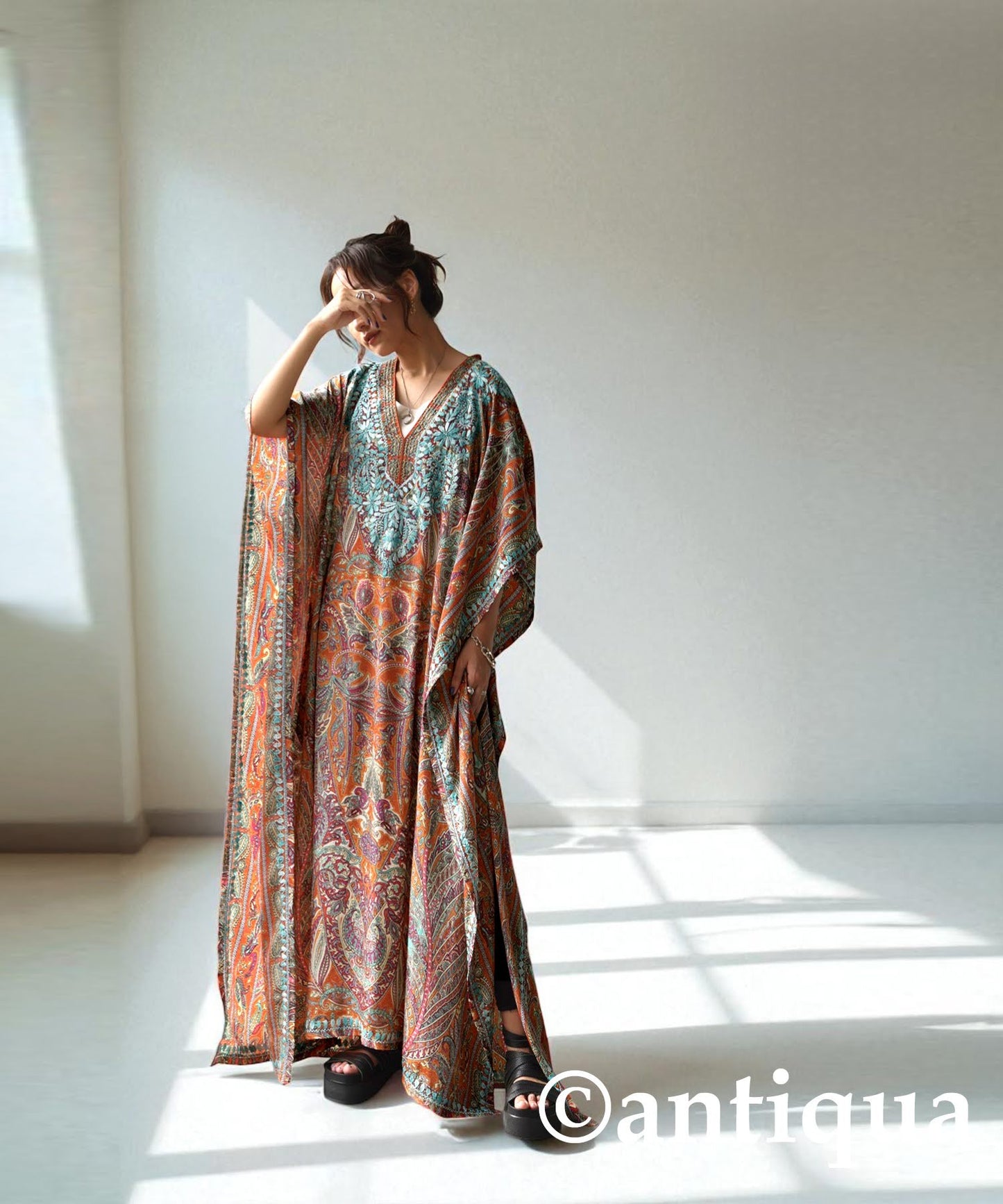 Paisley Print Kaftan Dress Ladies