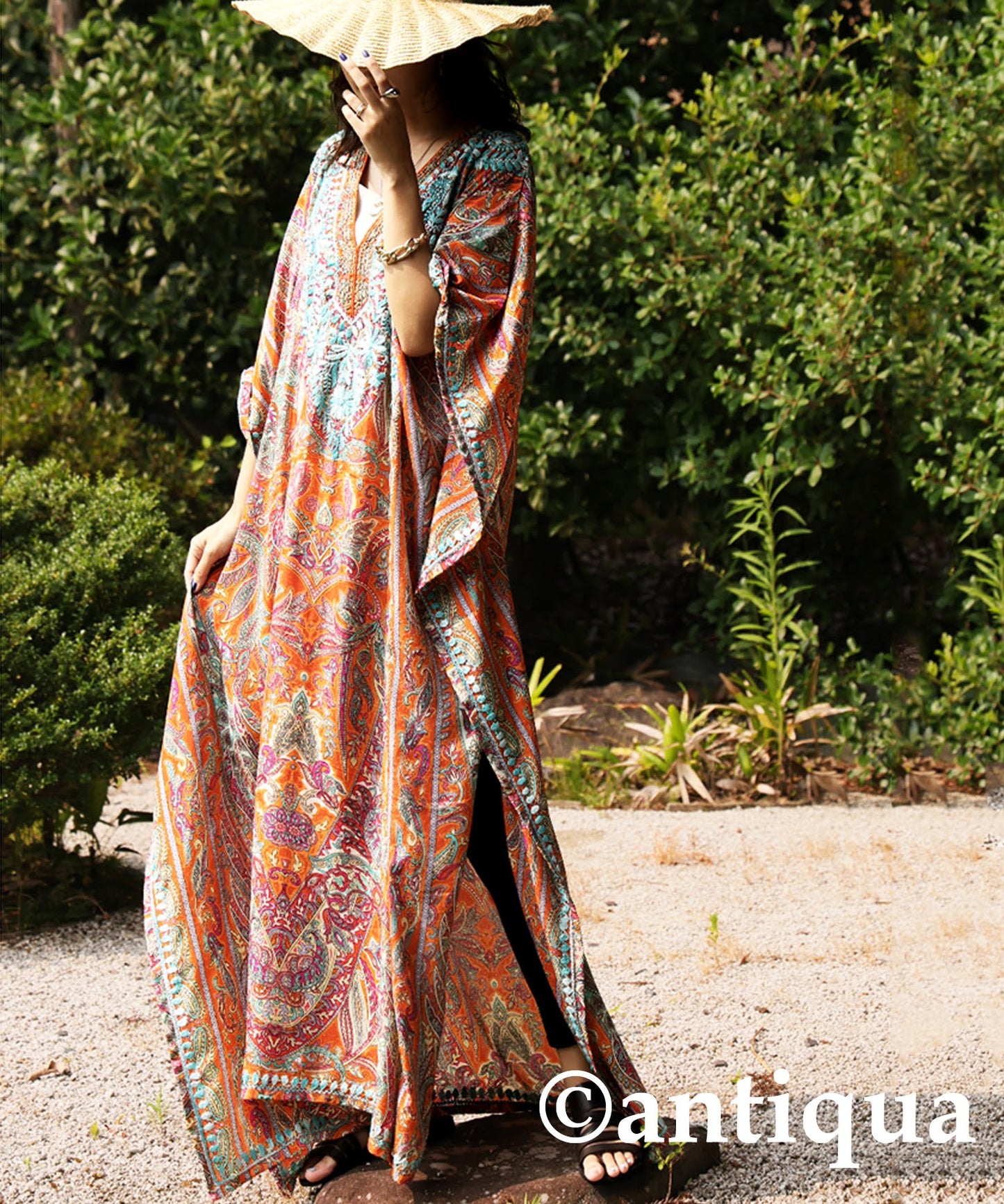 Paisley Print Kaftan Dress Ladies