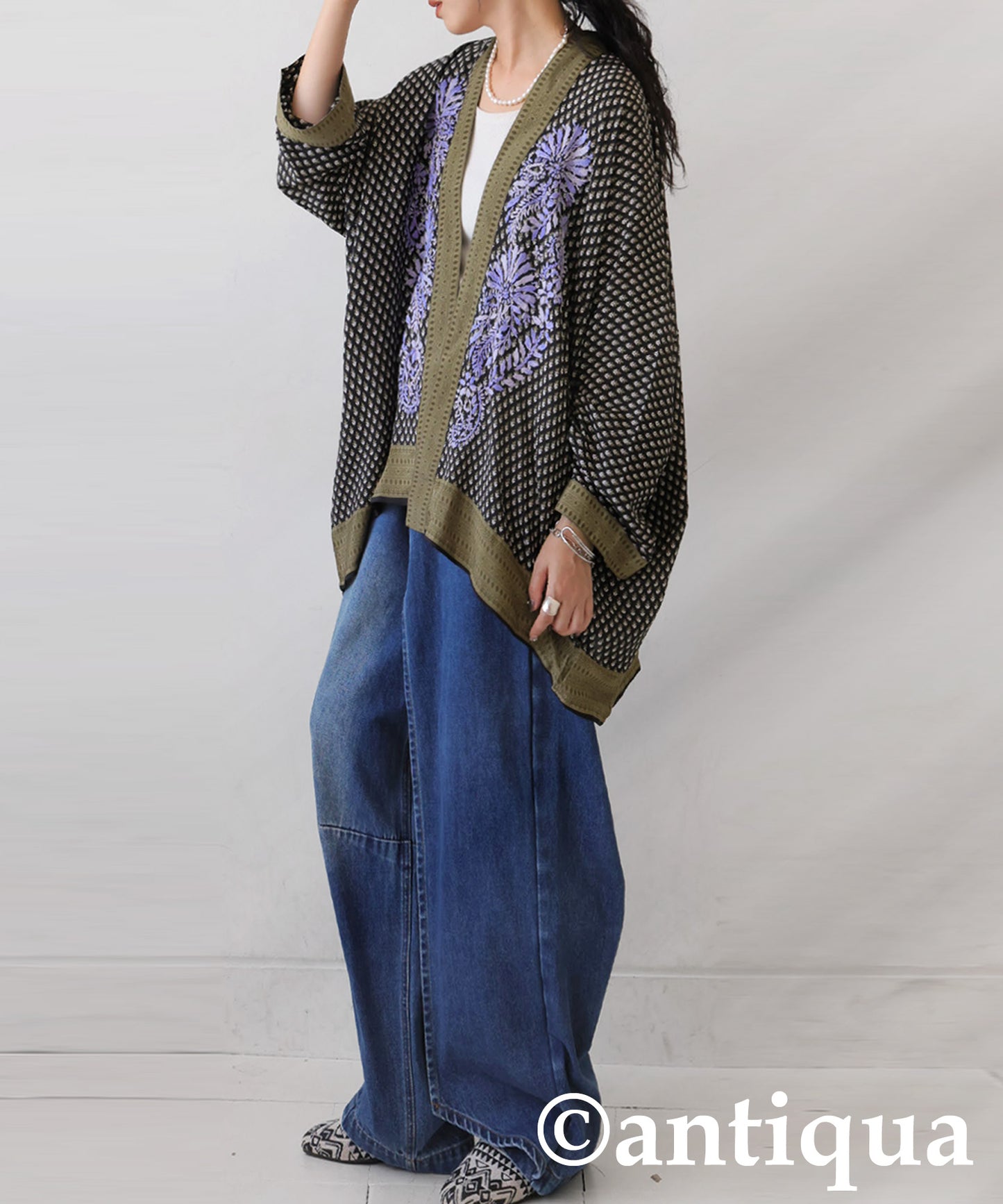 Floral Embroidered Cardigan Ladies