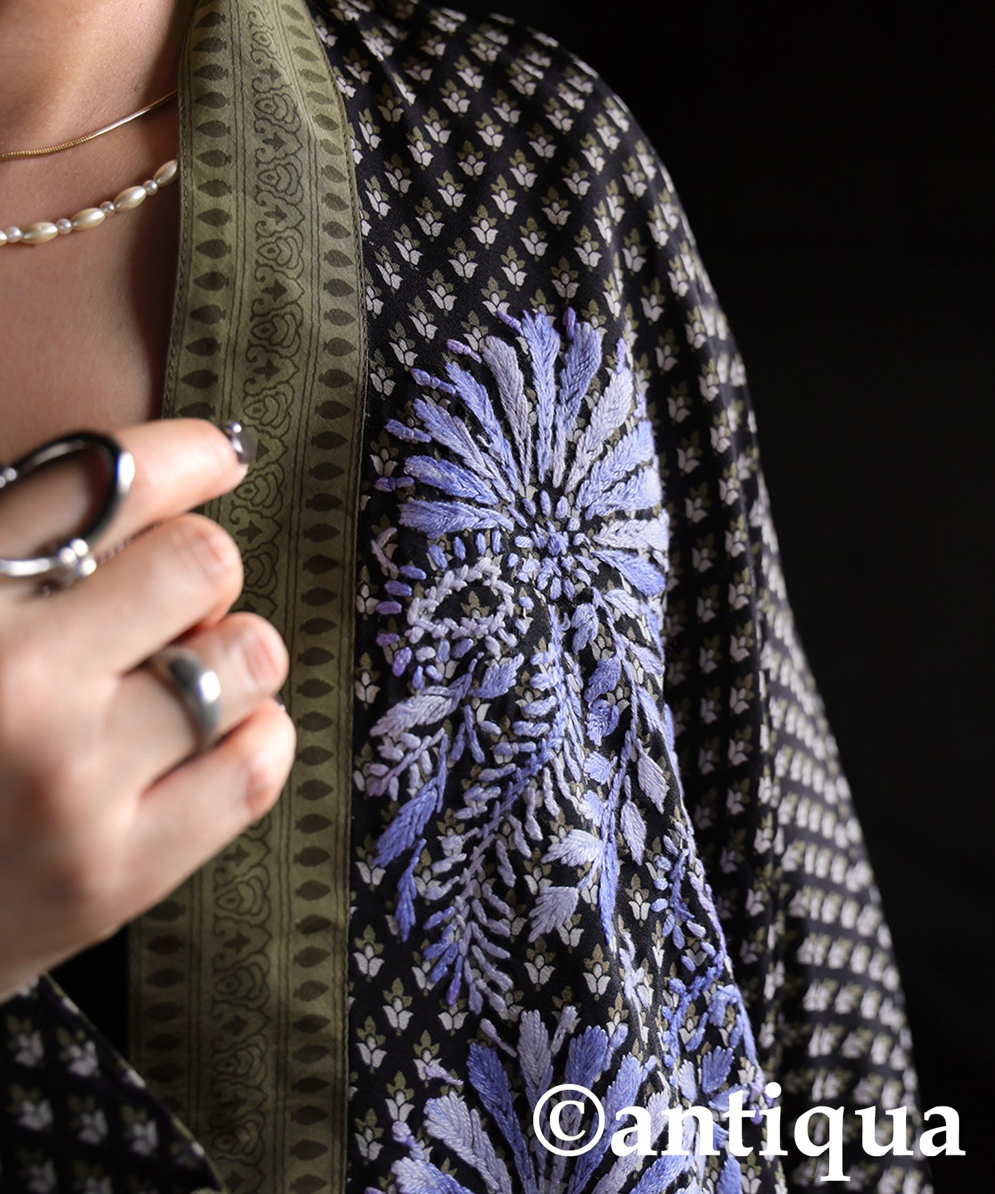 Floral Embroidered Cardigan Ladies