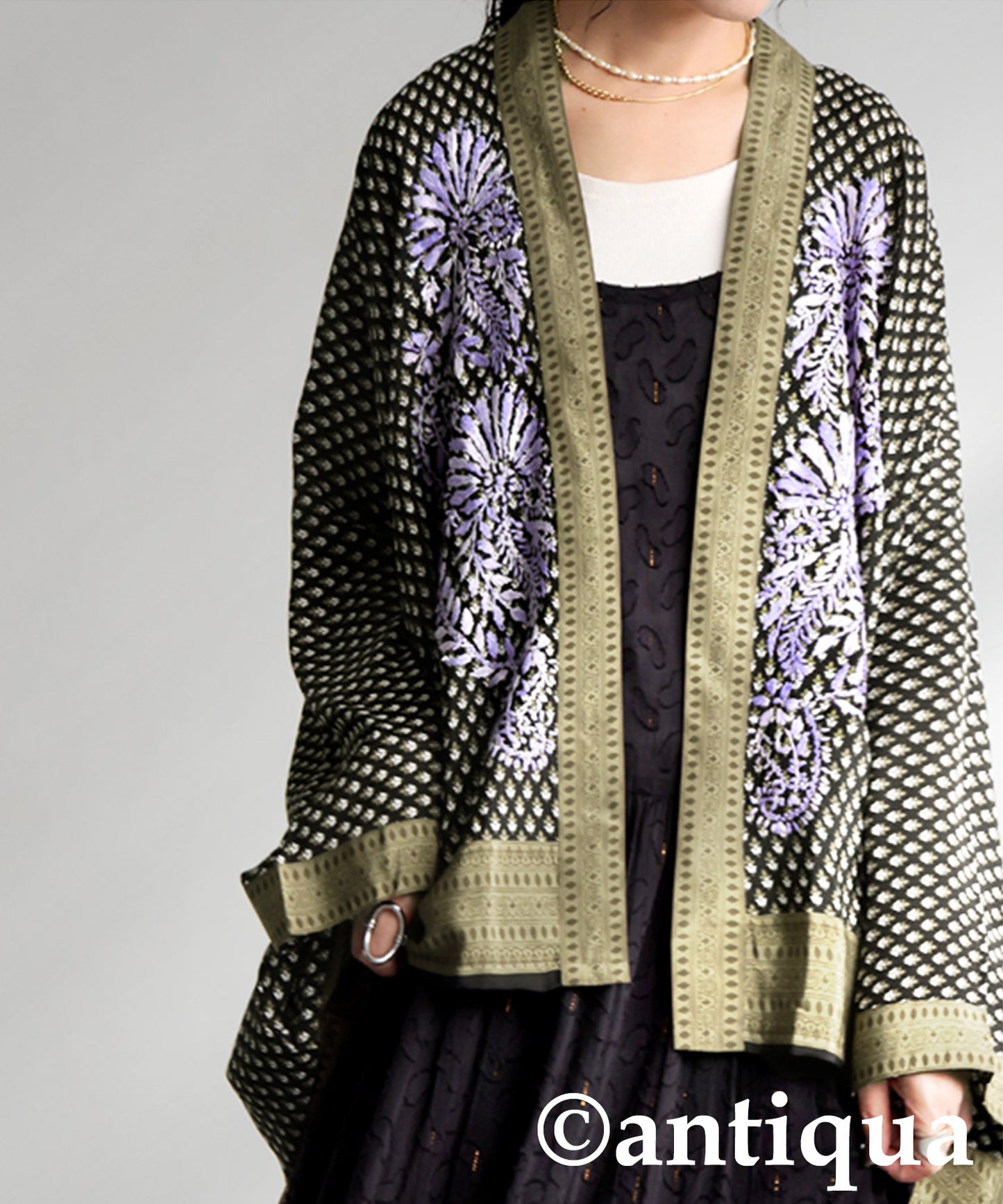 Floral Embroidered Cardigan Ladies