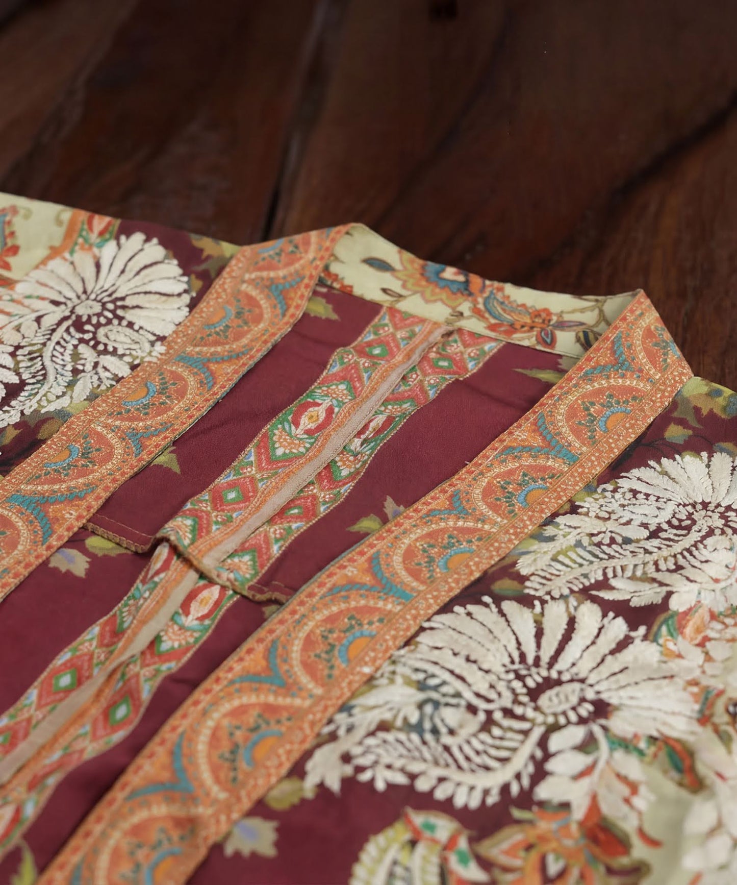Ethnic print cardigan