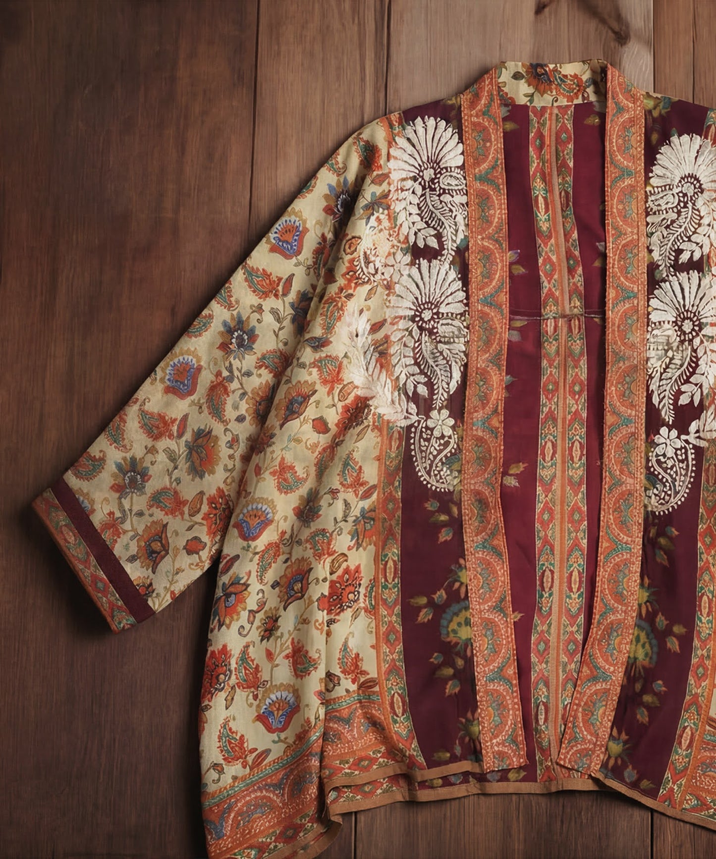 Ethnic print cardigan