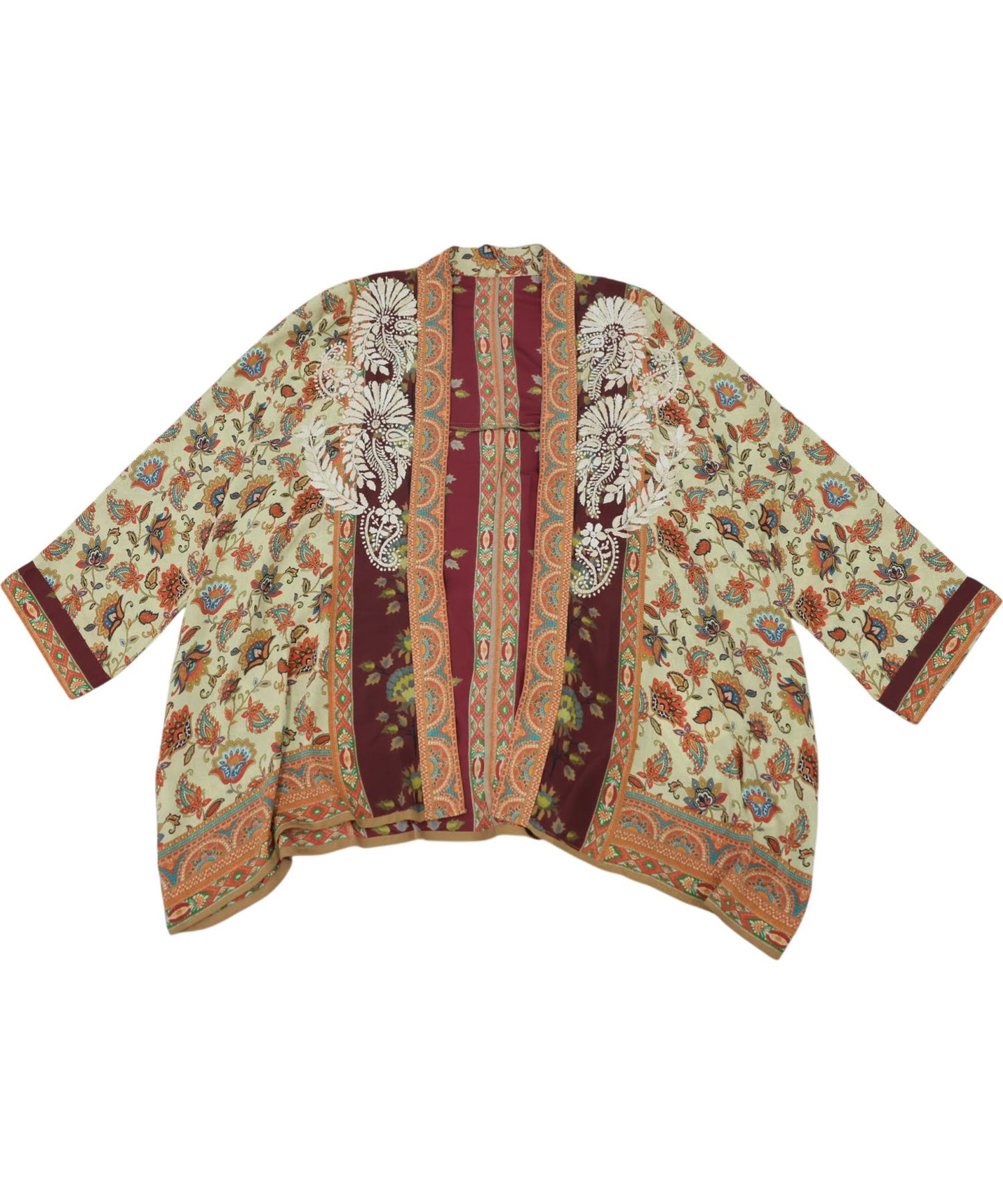 Ethnic print cardigan