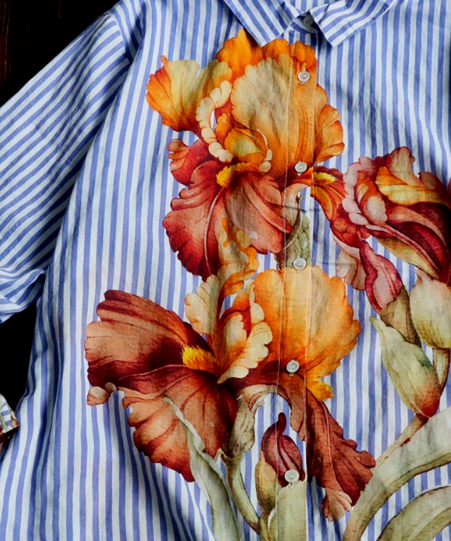 Floral Striped Shirt Ladies