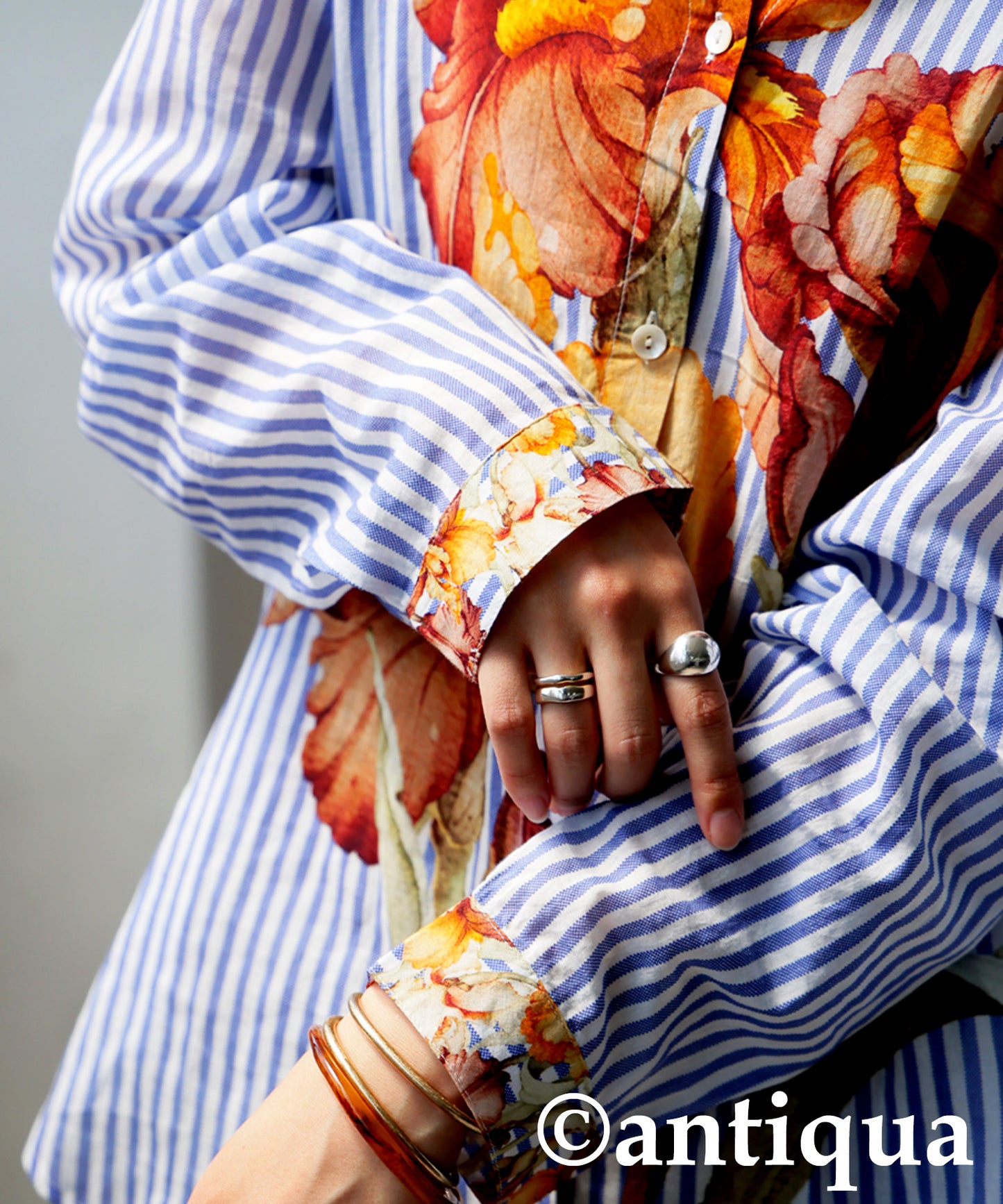 Floral Striped Shirt Ladies