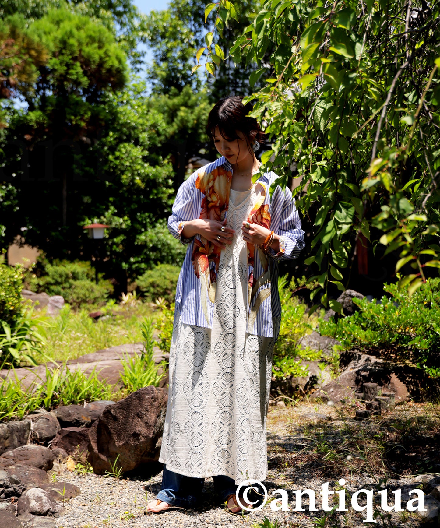 Floral Striped Shirt Ladies