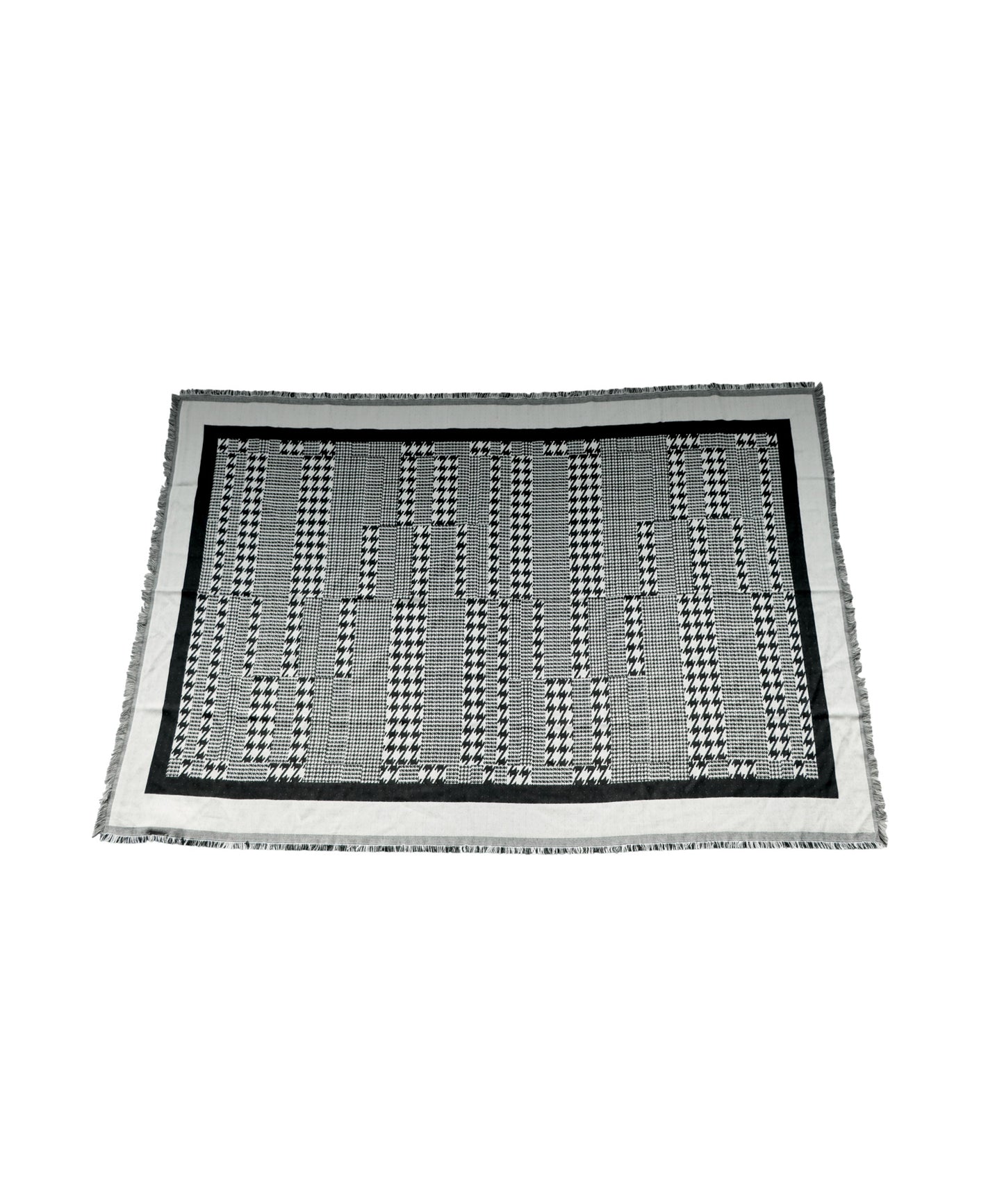 Indian Cotton Houndstooth Pattern Large Stole Ladies