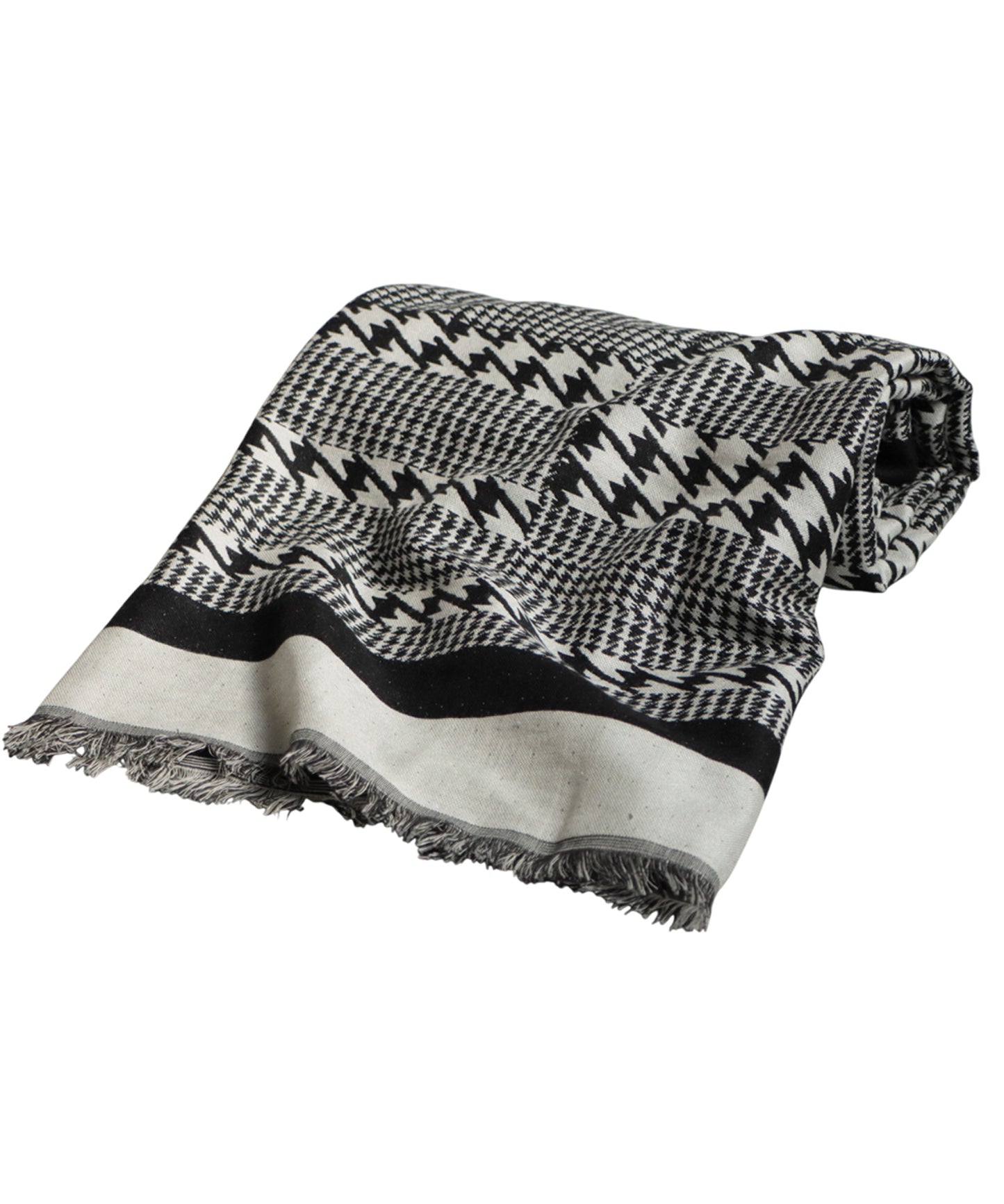 Indian Cotton Houndstooth Pattern Large Stole Ladies