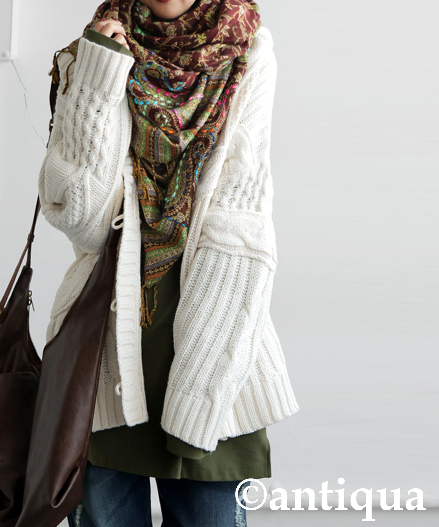 Ethnic Pattern Embroidered Large Stole Ladies