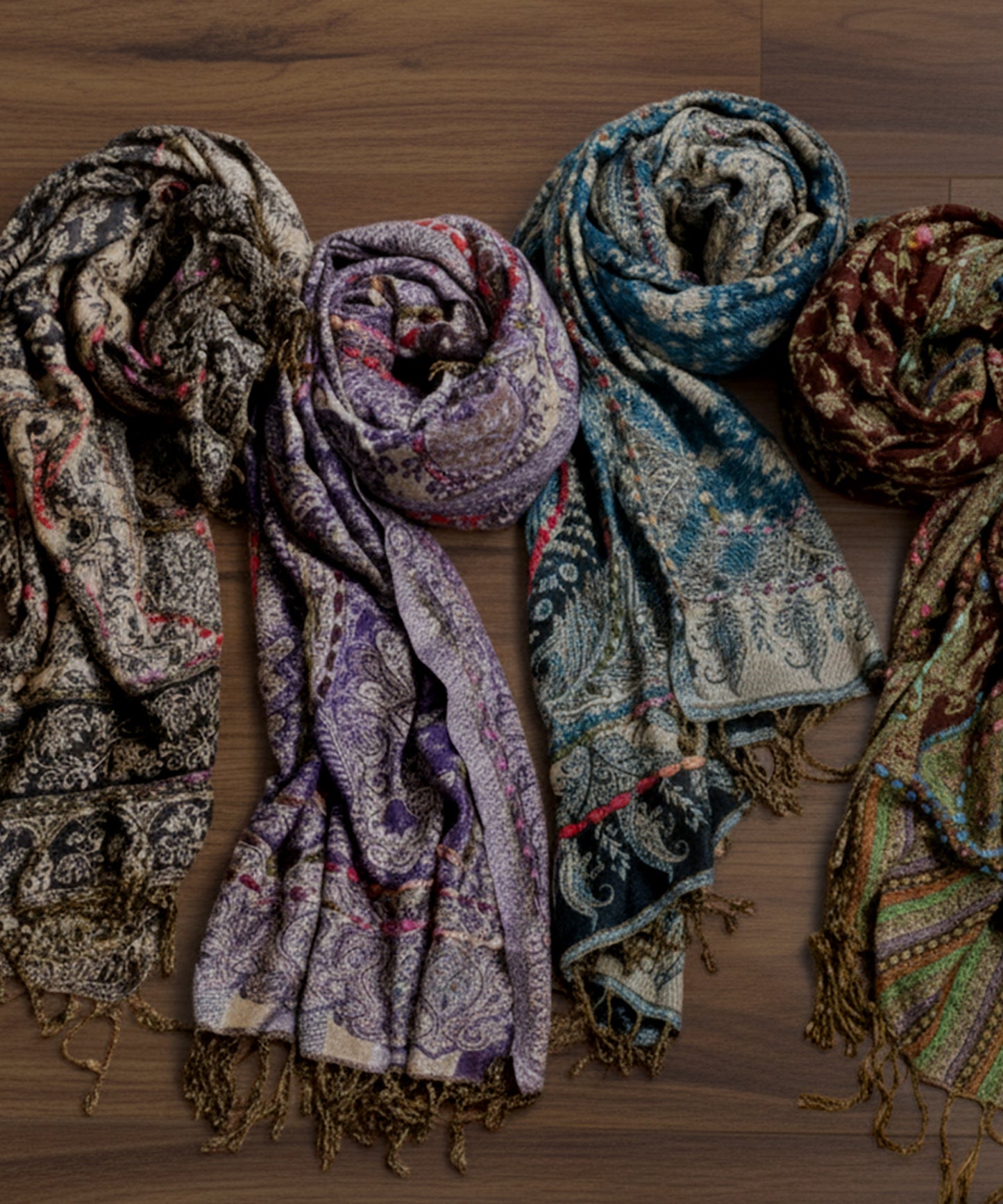 Ethnic Pattern Embroidered Large Stole Ladies