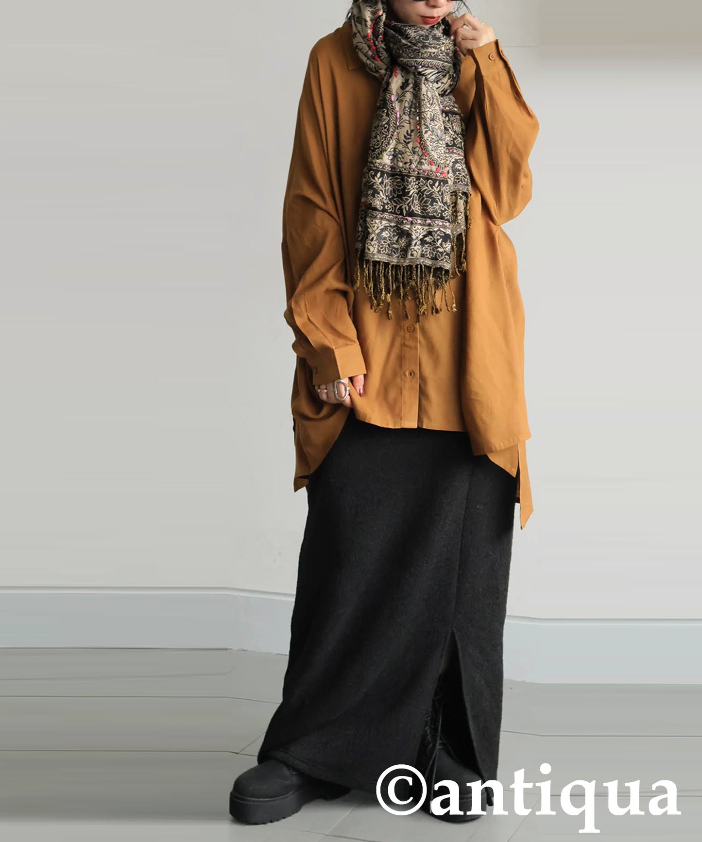 Ethnic Pattern Embroidered Large Stole Ladies