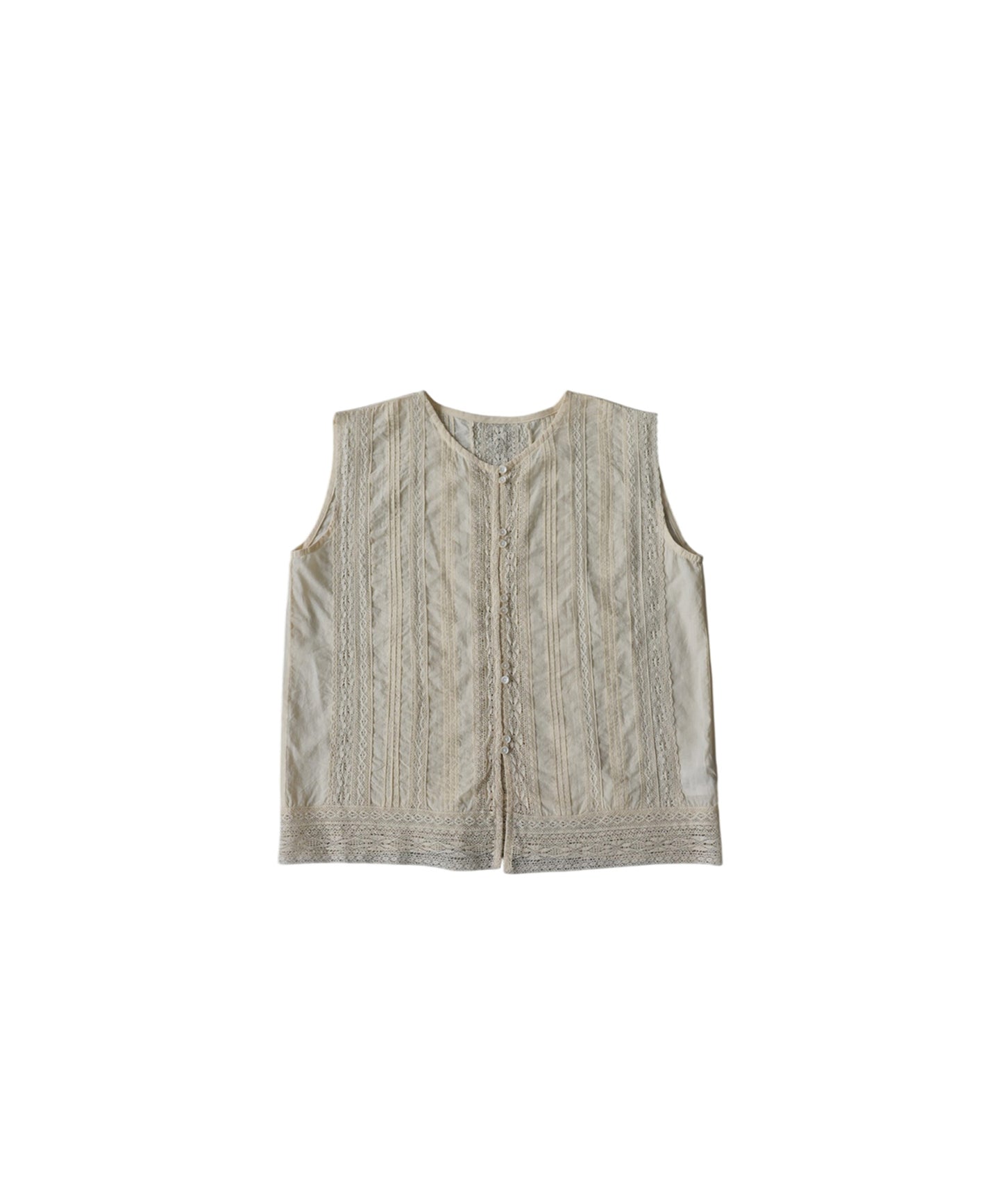 Sleeveless Lace 100% Cotton Tank Ladies