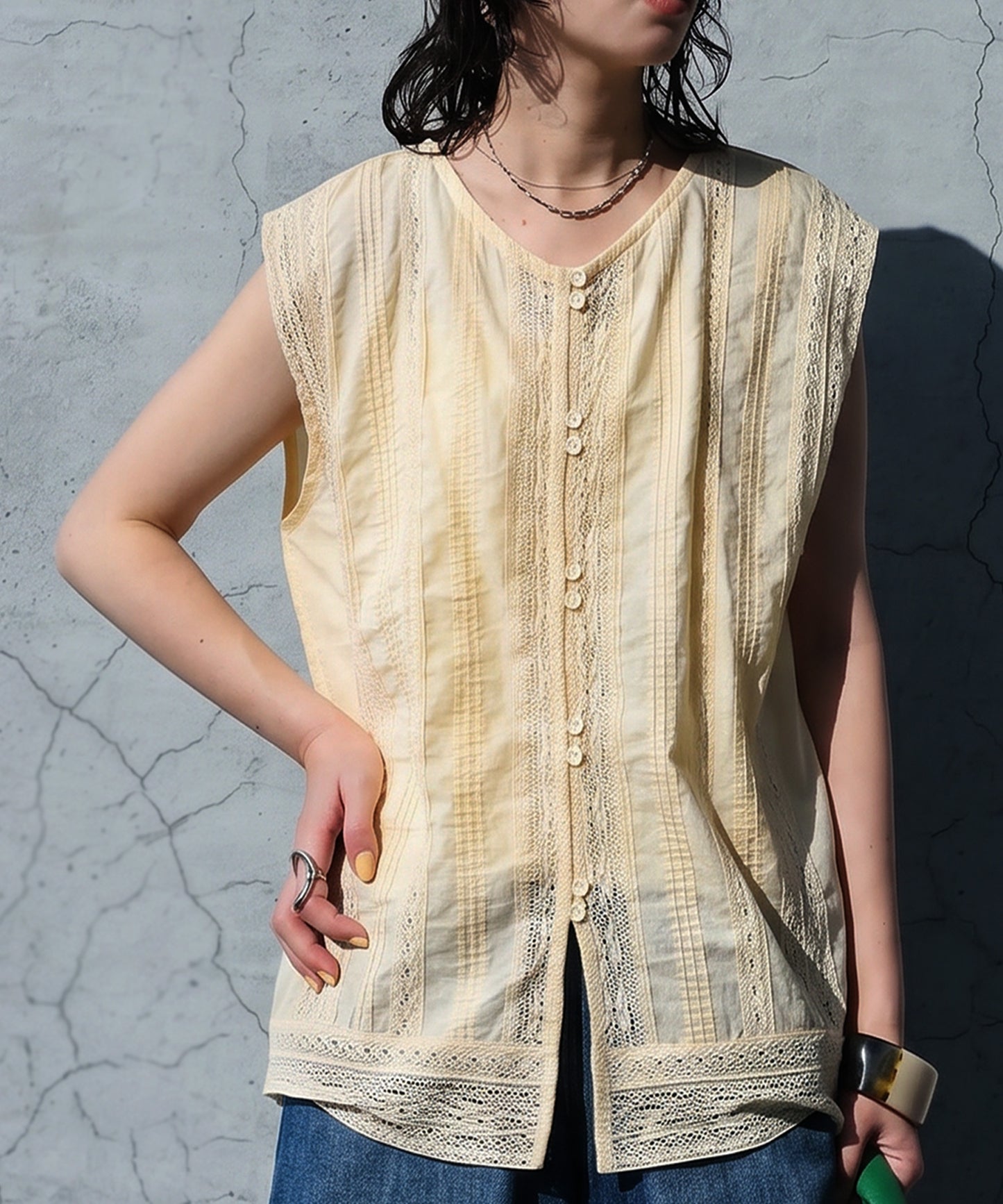 Sleeveless Lace 100% Cotton Tank Ladies