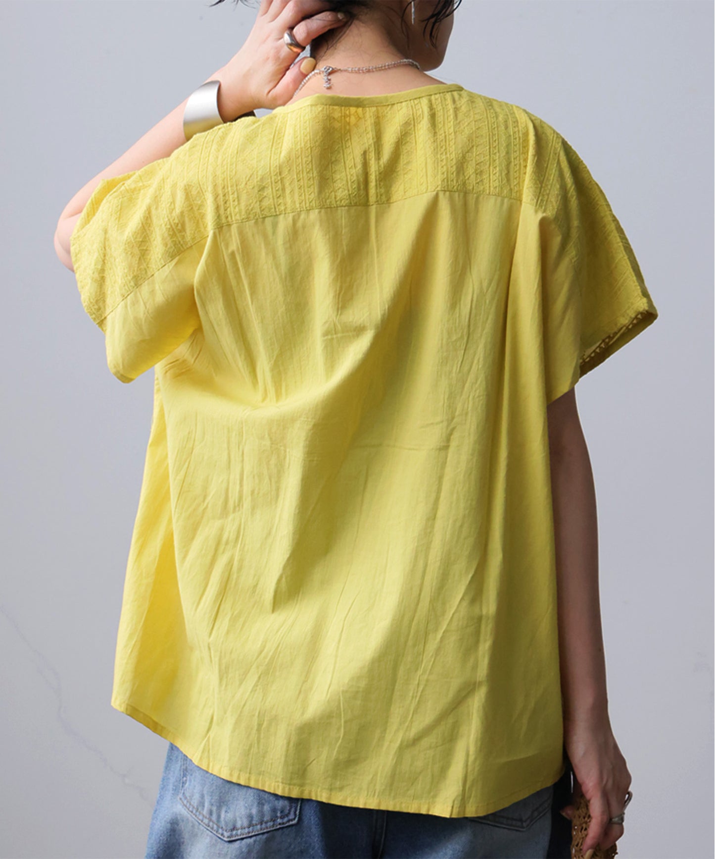 100% Cotton.Keyhole Neckline Blouse Ladies
