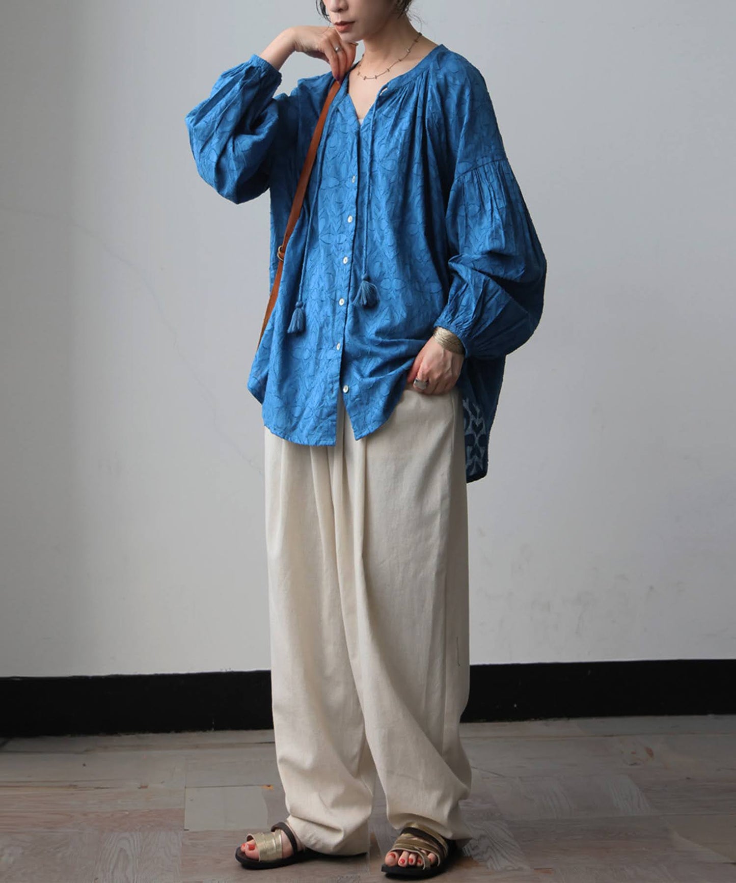 Dobby Weave 100% Cotton Blouse Ladies