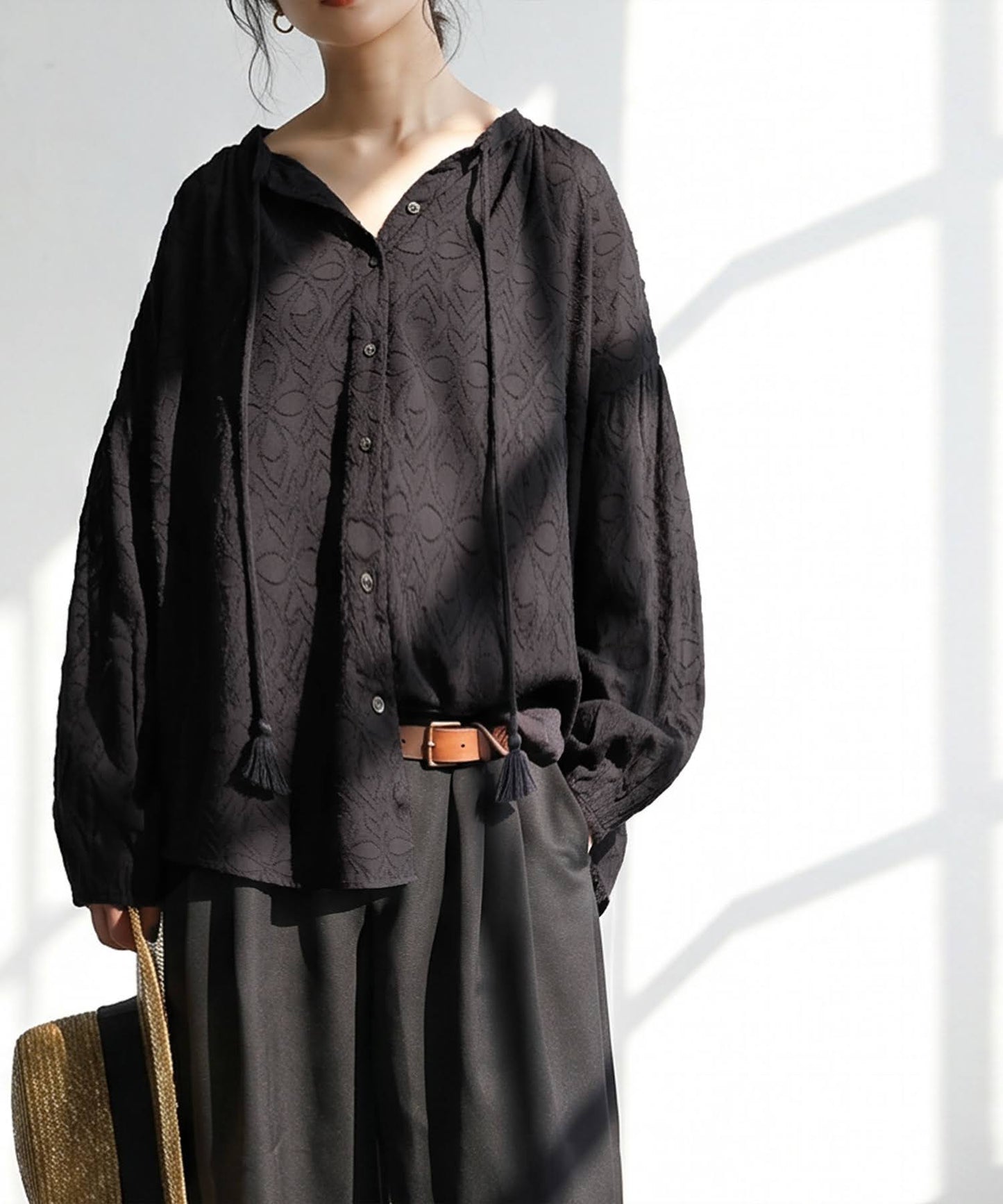 Dobby Weave 100% Cotton Blouse Ladies