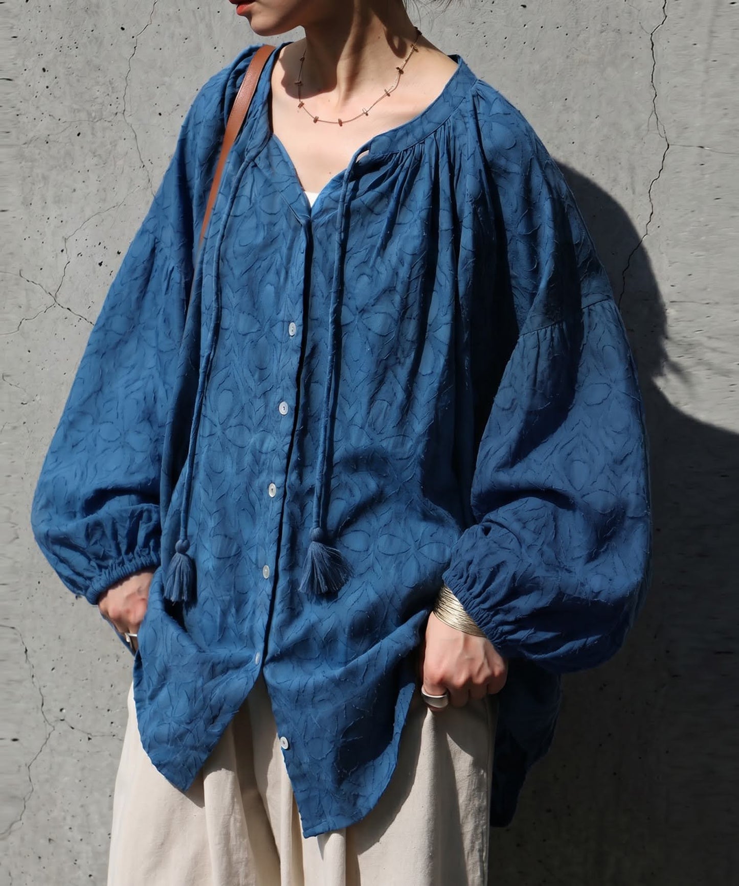 Dobby Weave 100% Cotton Blouse Ladies