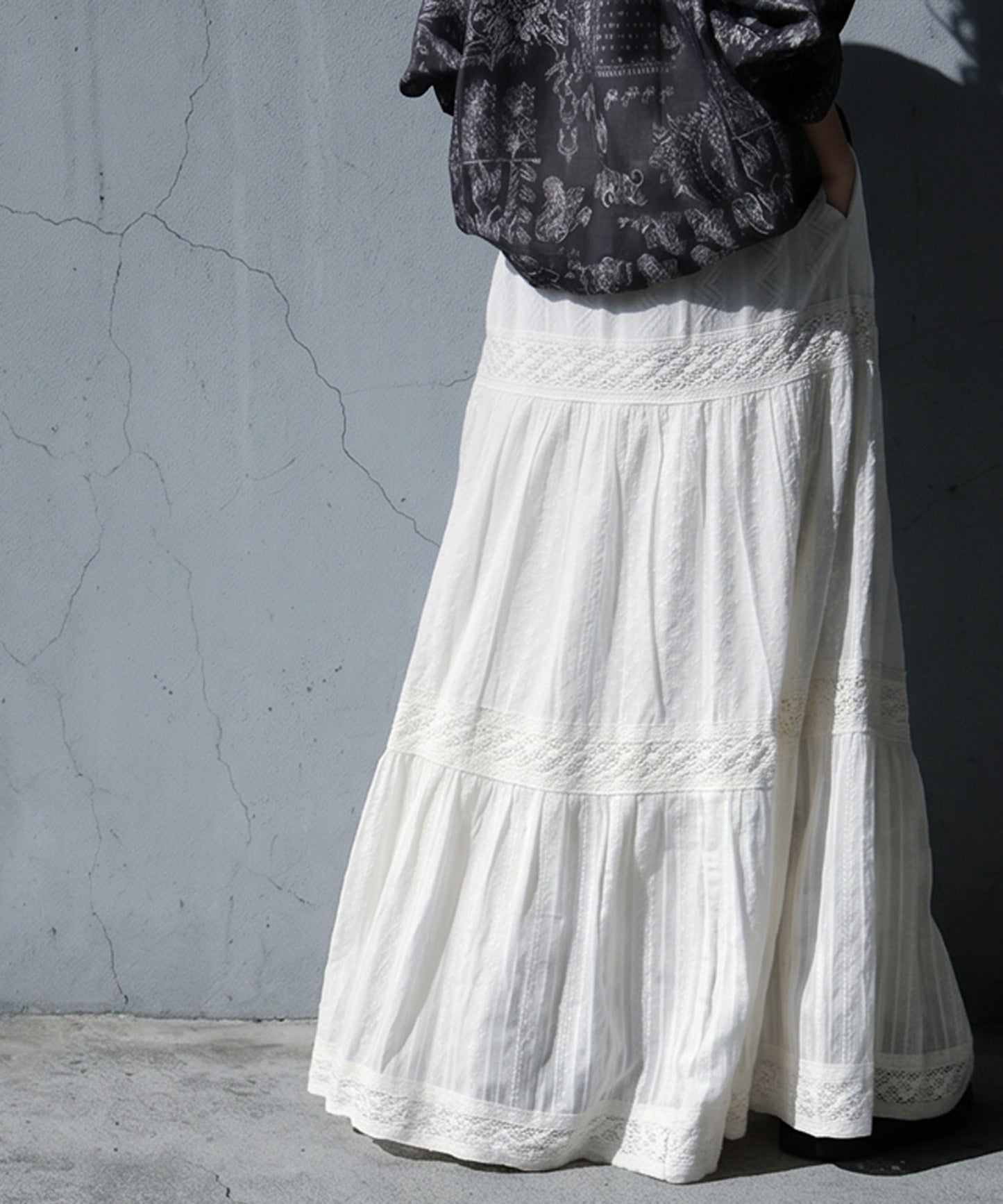Indian Cotton Tiered Long Skirt Ladies