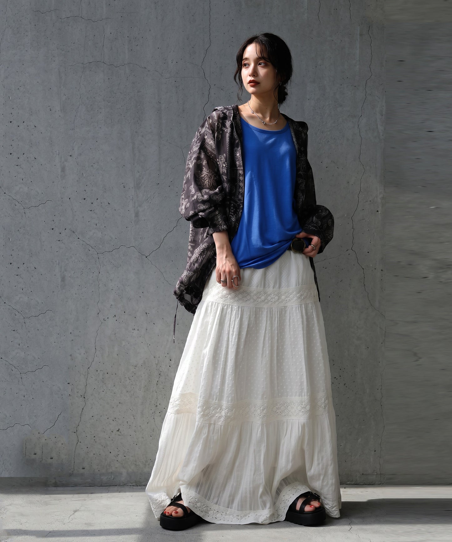 Indian Cotton Tiered Long Skirt Ladies