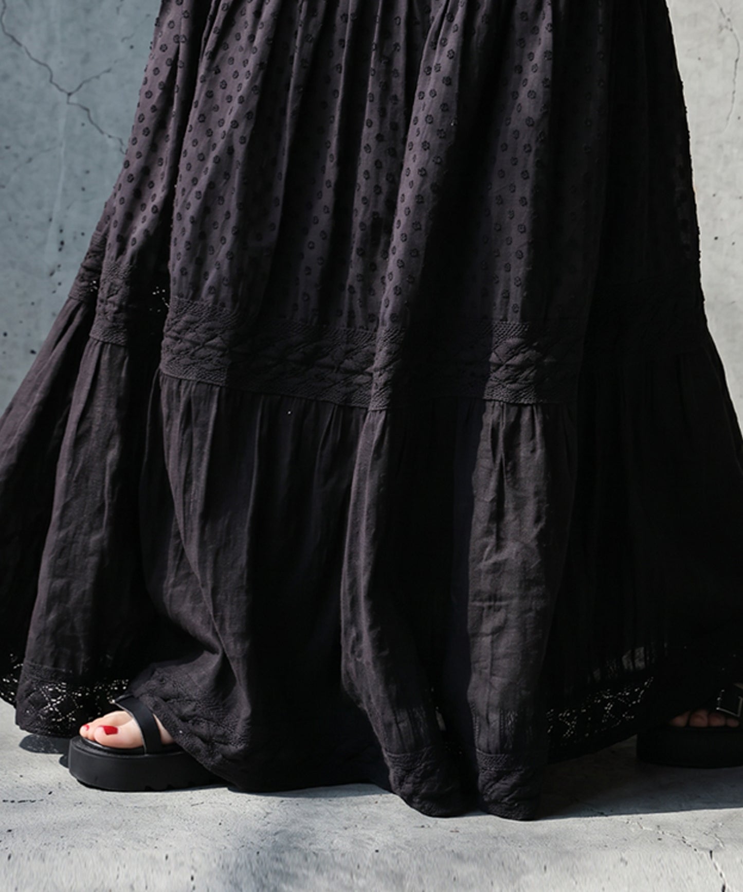 Indian Cotton Tiered Long Skirt Ladies
