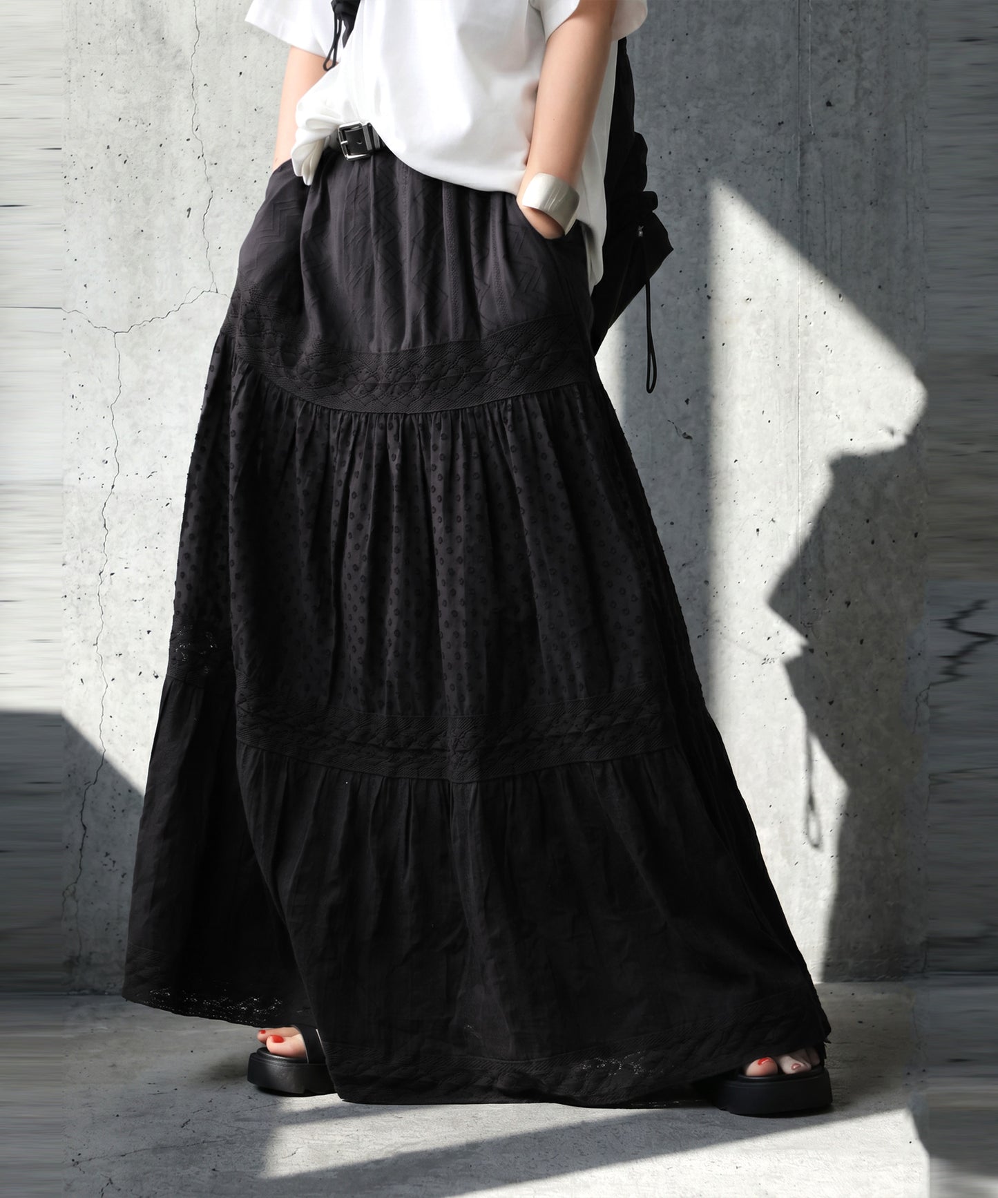 Indian Cotton Tiered Long Skirt Ladies